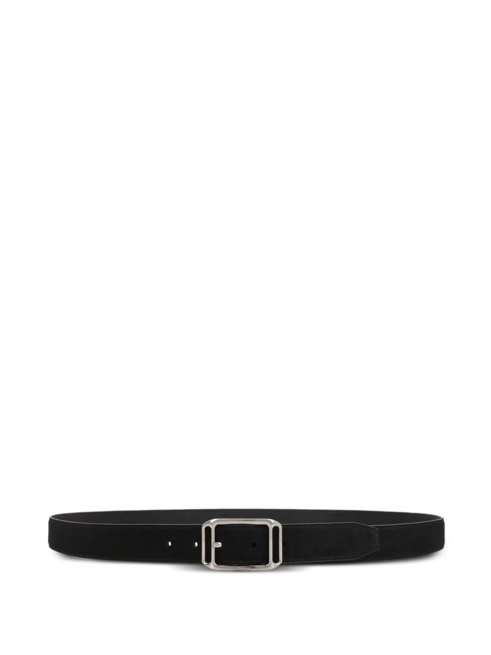 rectangular-buckle leather belt - 1
