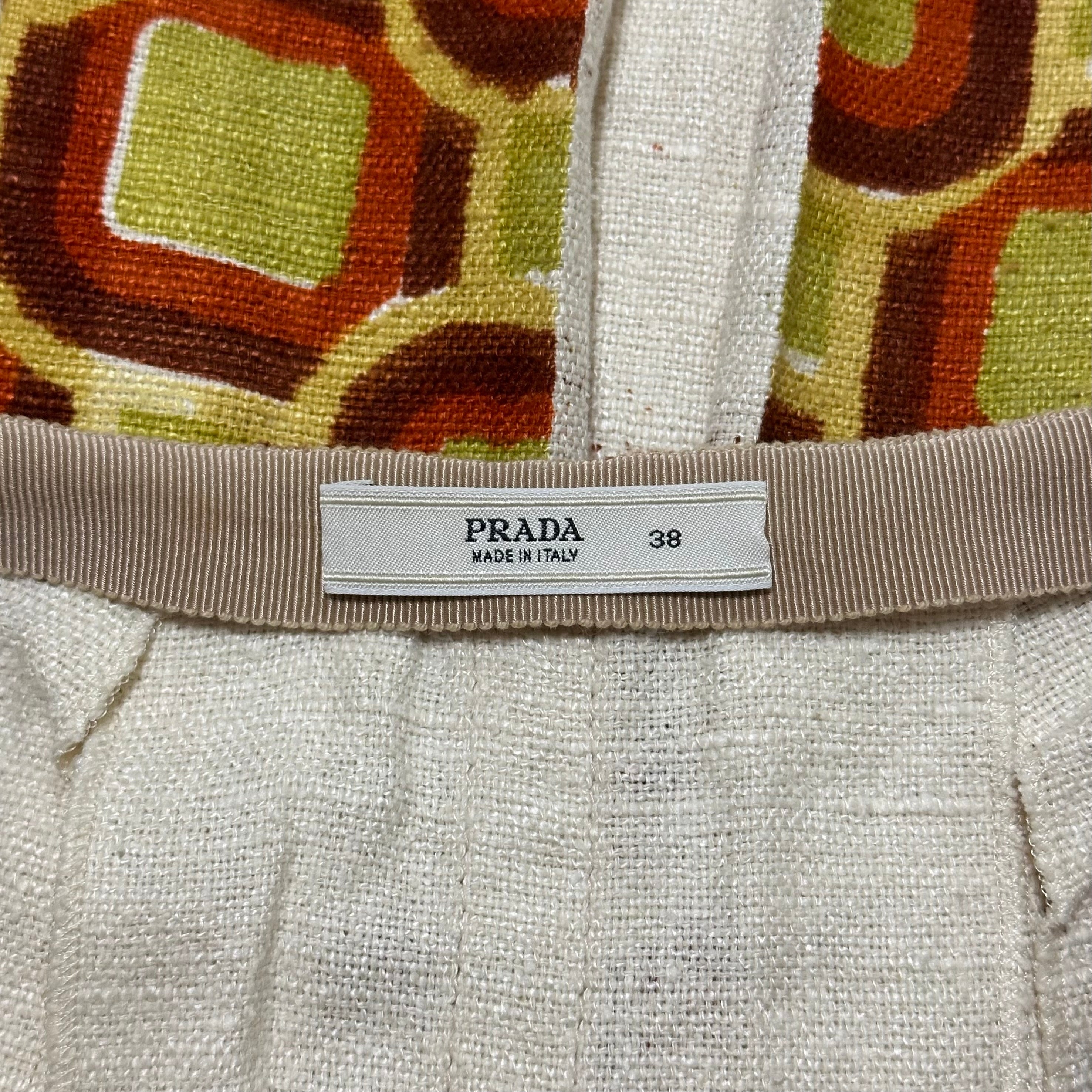 PRADA Spring Summer 2005 Geometric Print Pleated Midi Skirt - 6