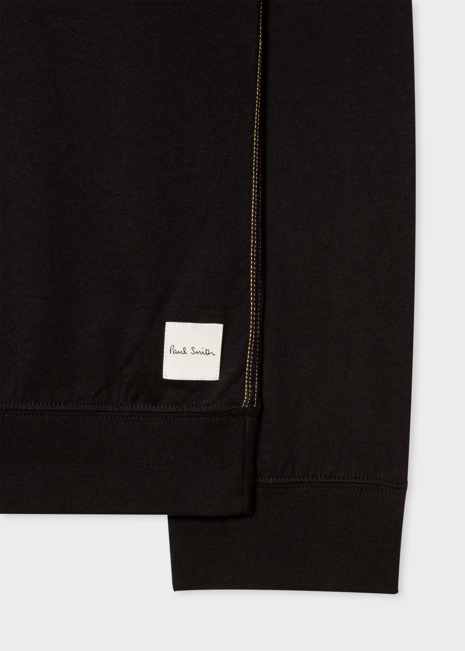Black Jersey Cotton Long-Sleeve Lounge Top - 3