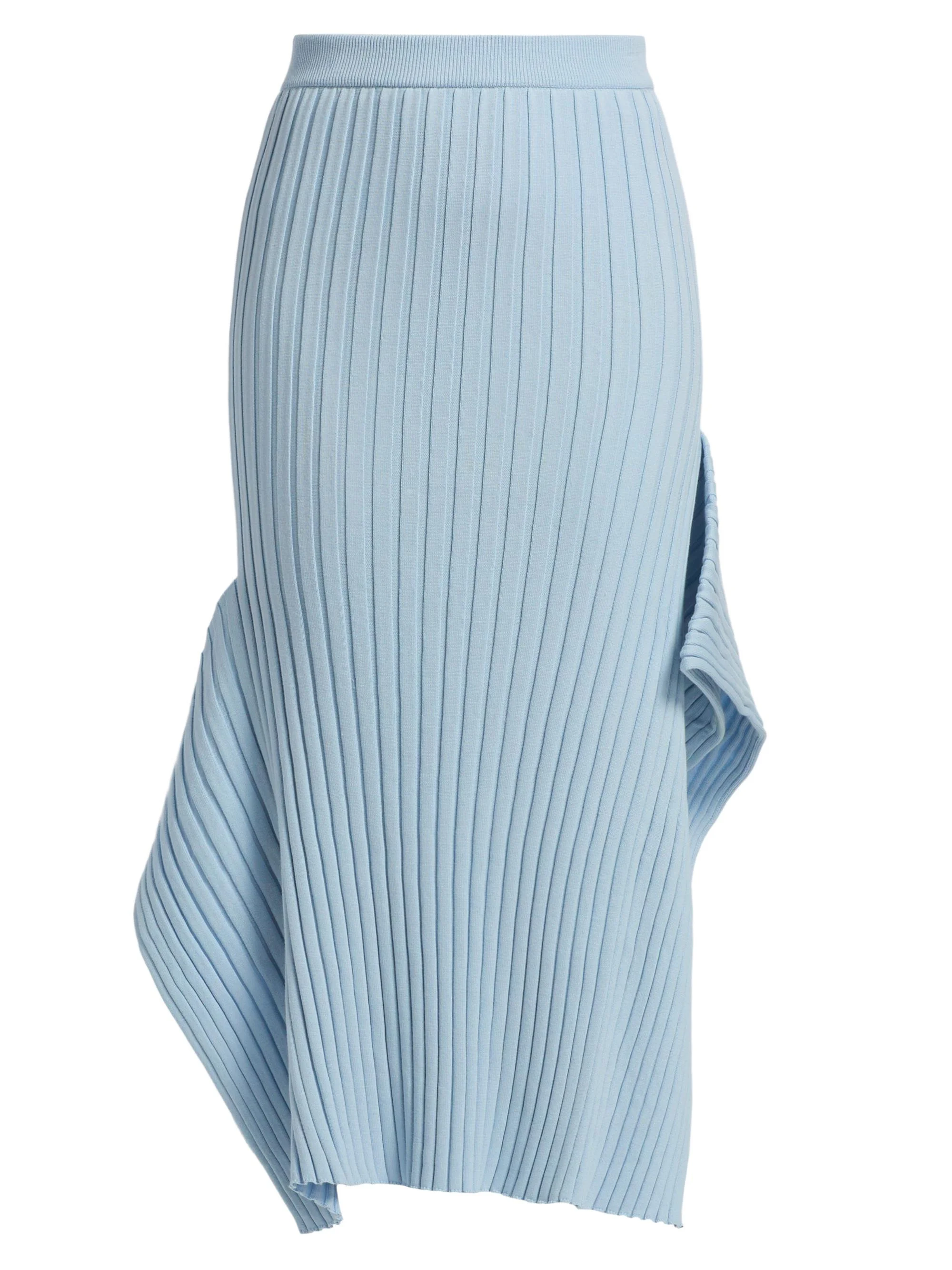 Women's Textured Knit Midi-Skirt - Light Blue - 1