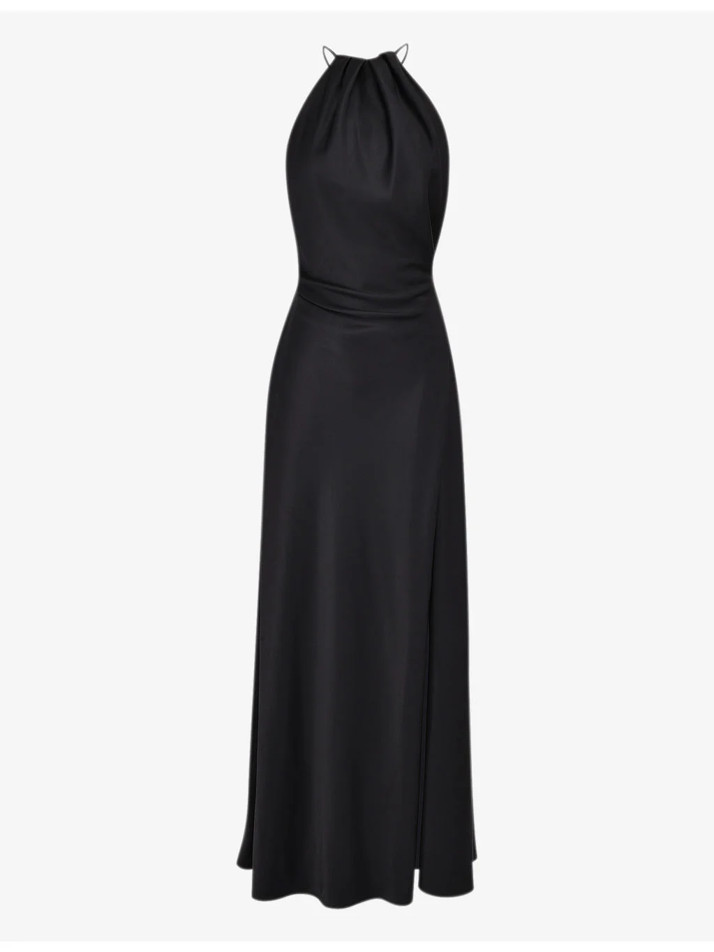 Zanab halter-neck thigh-split woven maxi dress - 1