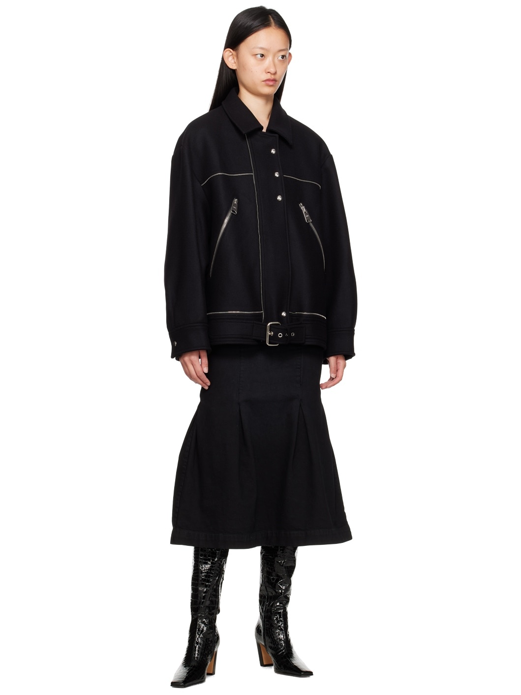 Black 'The Marfa' Over-The-Knee Boots - 5