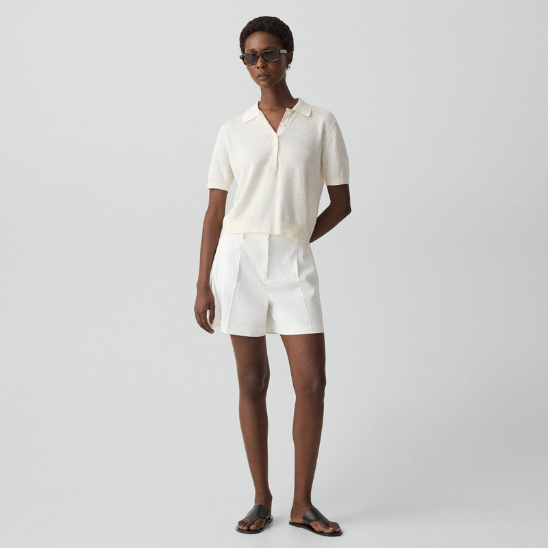 Theory Sheer Polo Shirt in Linen Knit outlook