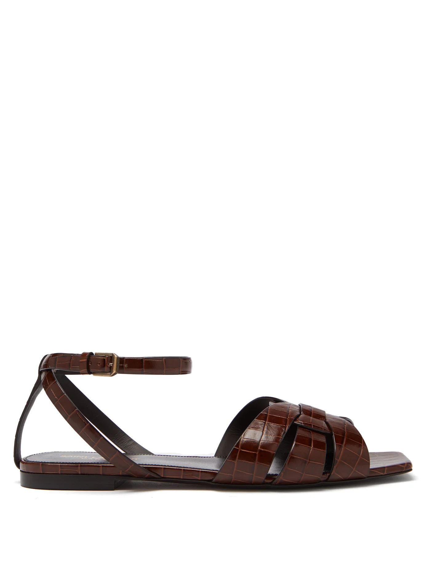 Tribute crocodile-effect leather sandals - 1