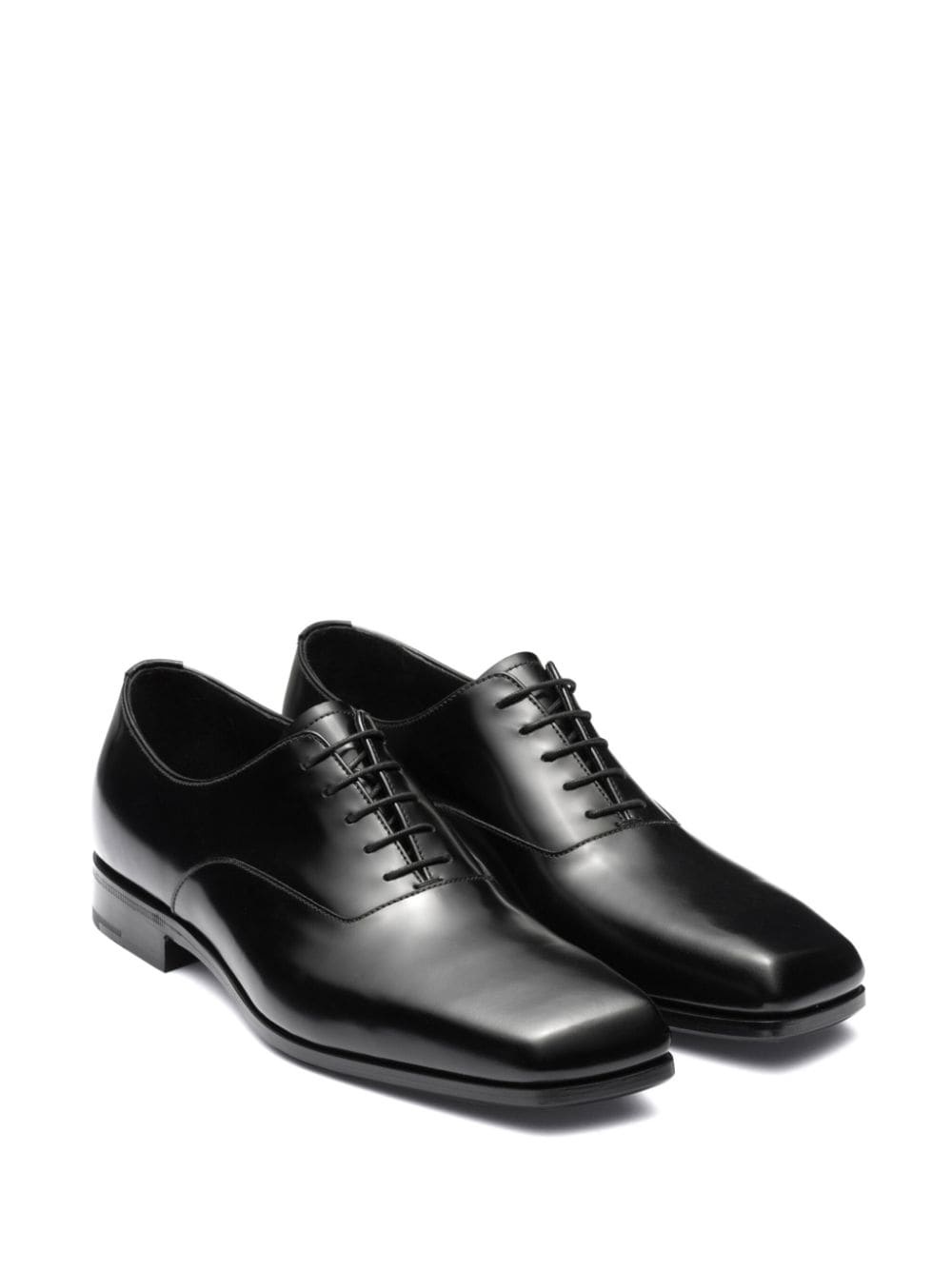 square-toe brushed leather shoes - 2