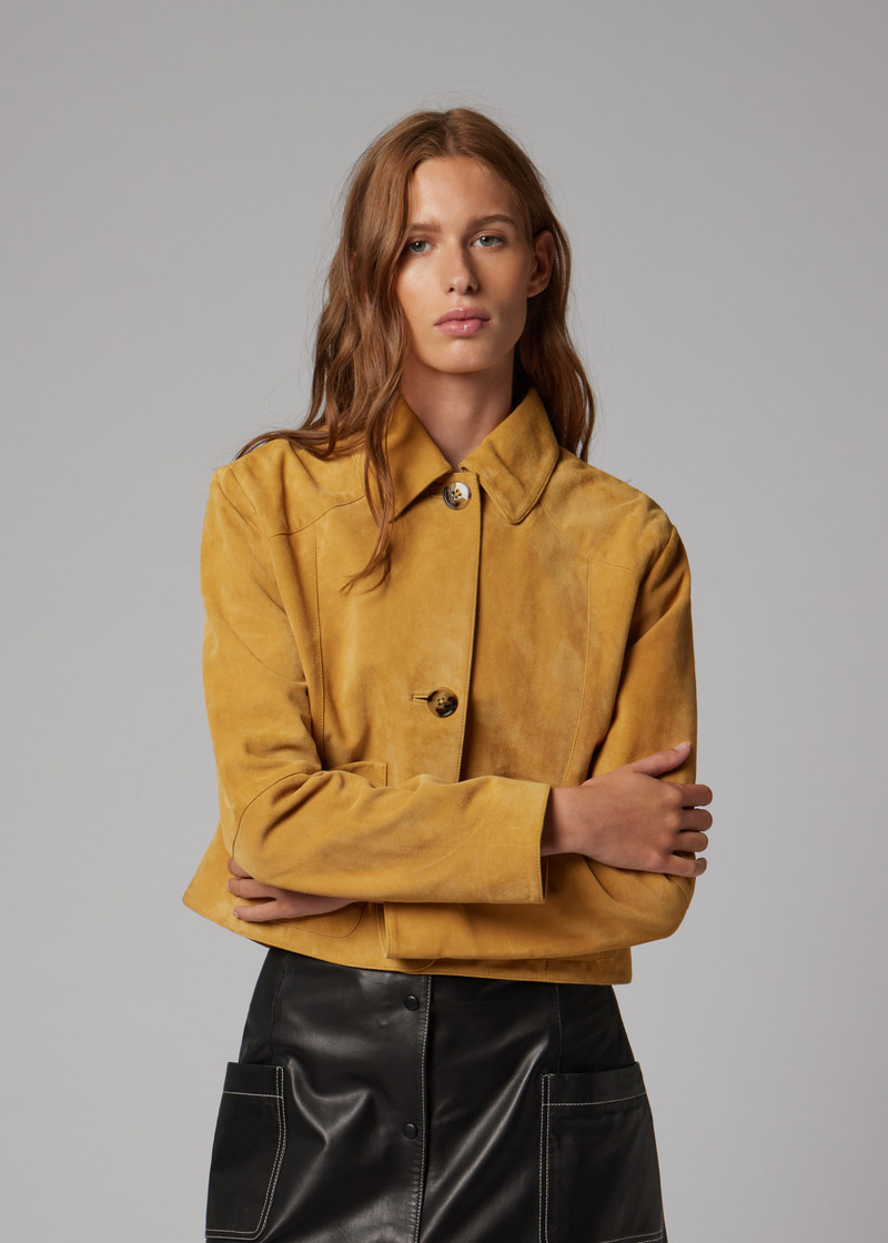 Women's Yellow Suede Jacket 7