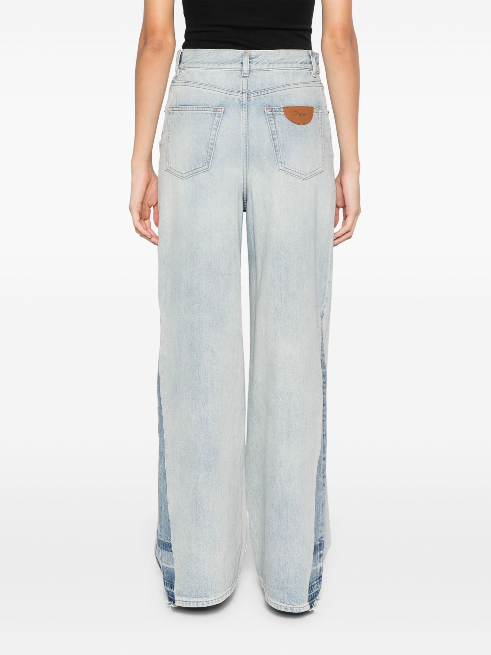 Panelled Wide-Leg Jeans - 4