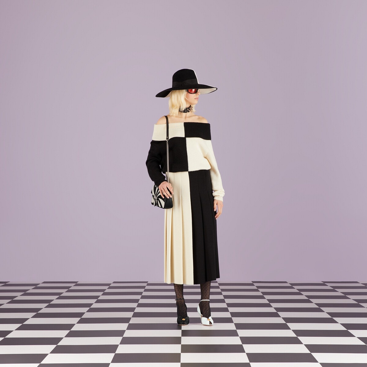 Fine wool bicolor skirt - 2