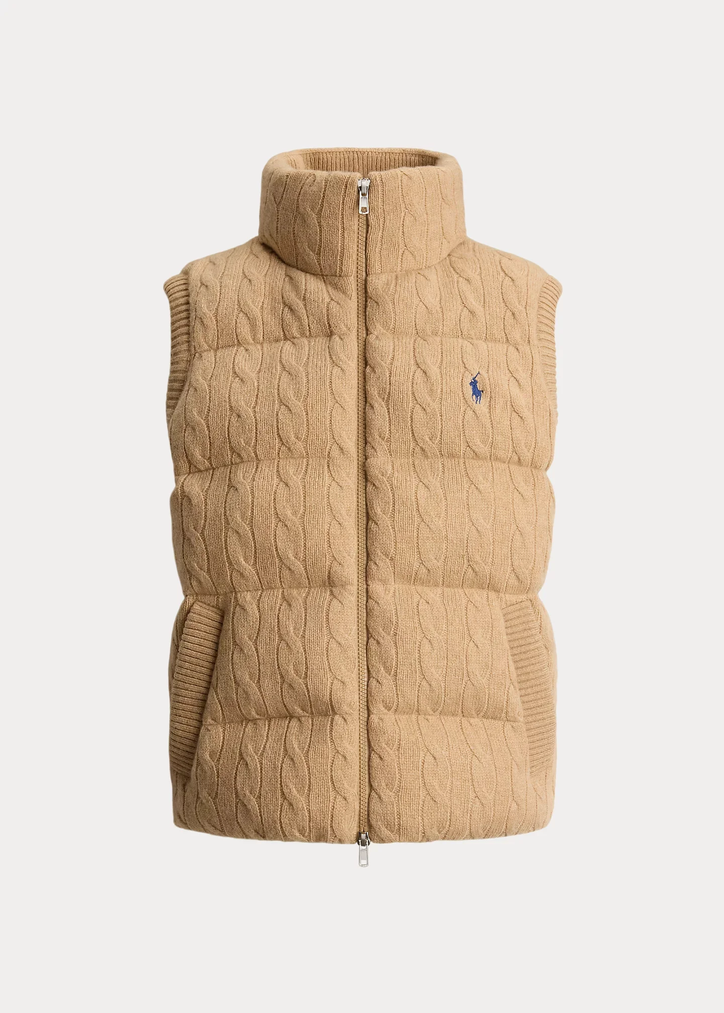 Cable-Knit Wool-Cashmere Zip Vest - 1