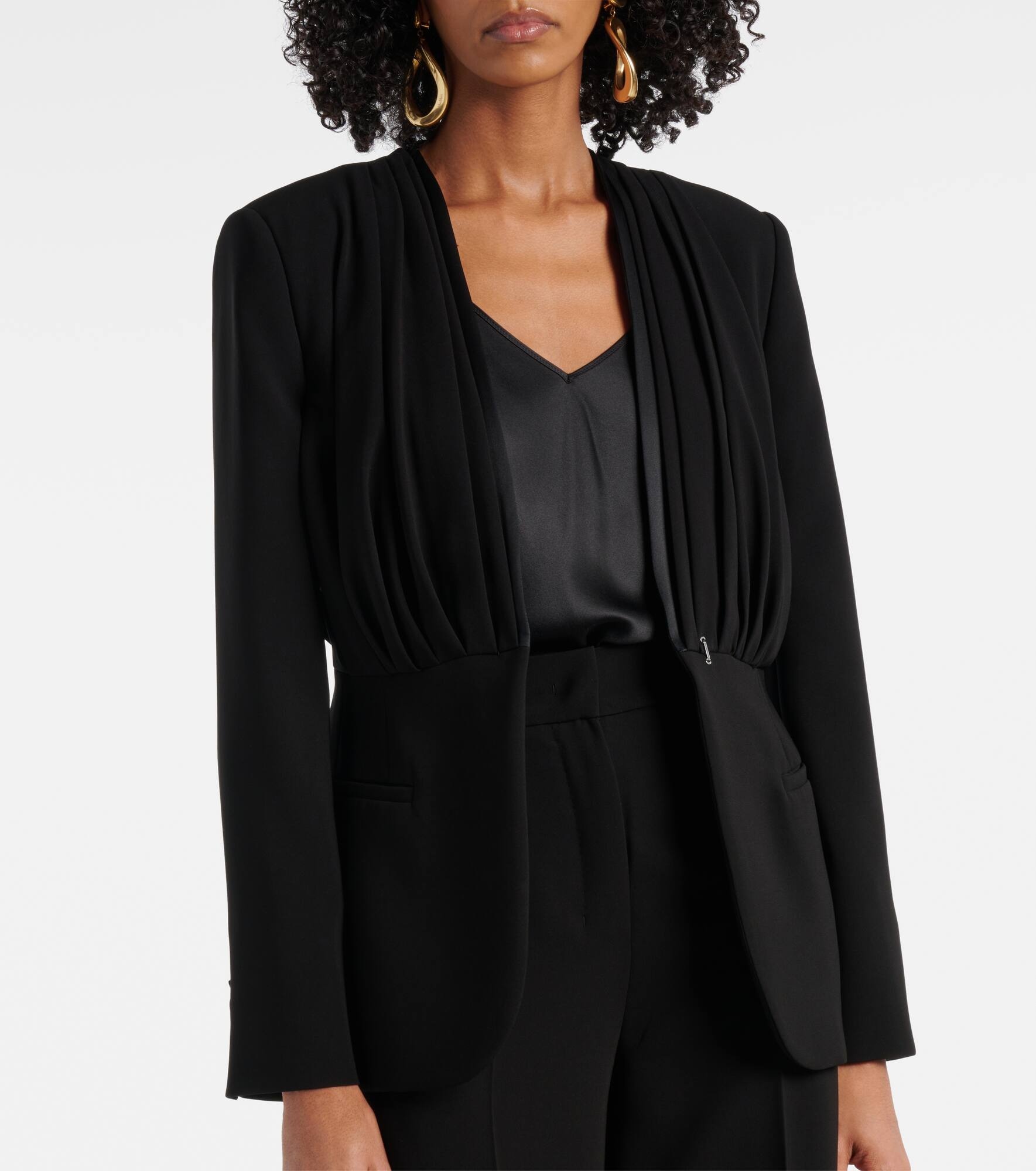 Gradi draped crêpe jacket - 6