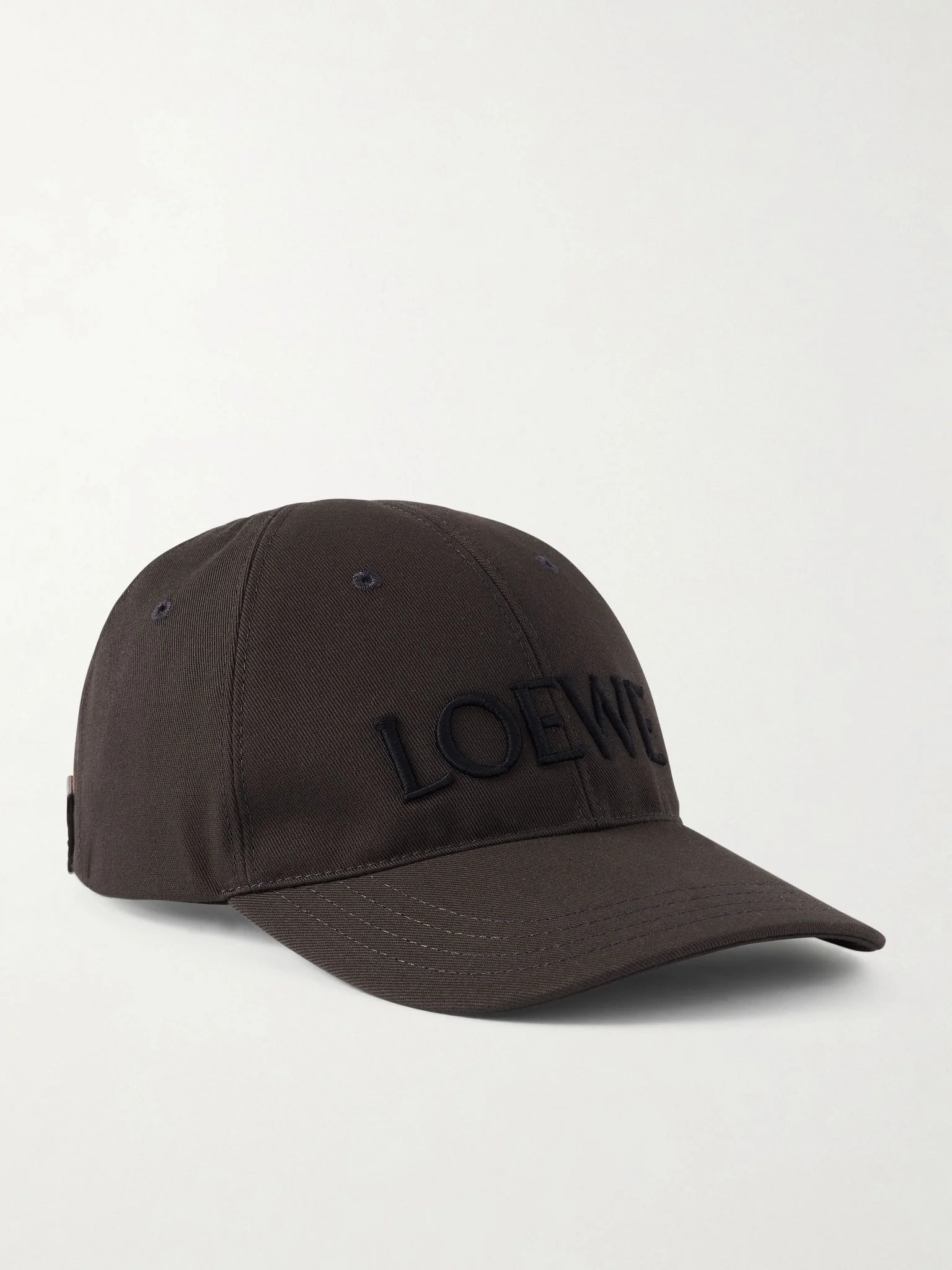 + Louis Wain Futurist Cat Leather-Trimmed Appliquéd Embroidered Cotton-Canvas Baseball Cap Brown - 1