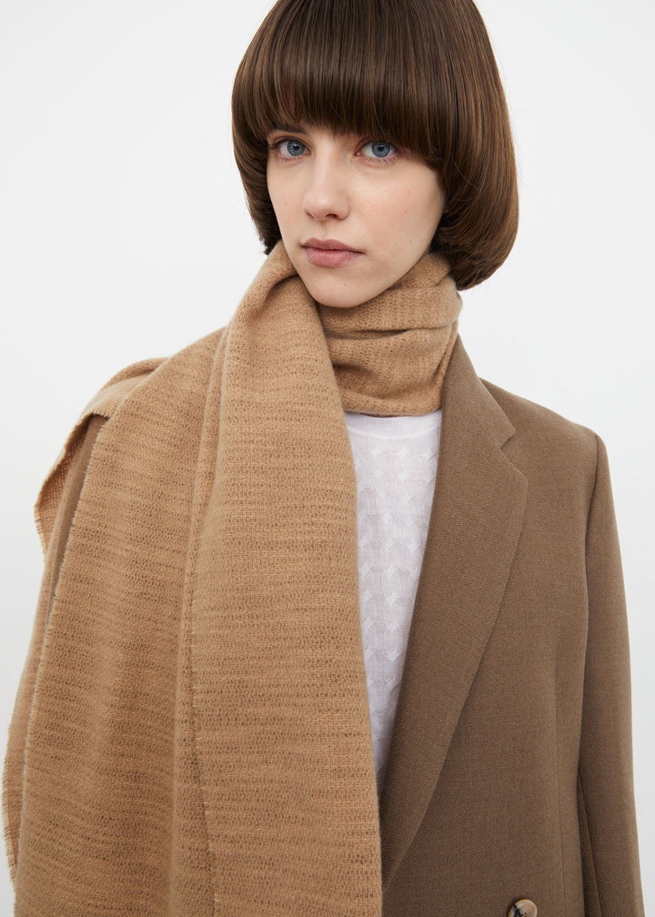 Classic wool scarf camel mouliné - 4