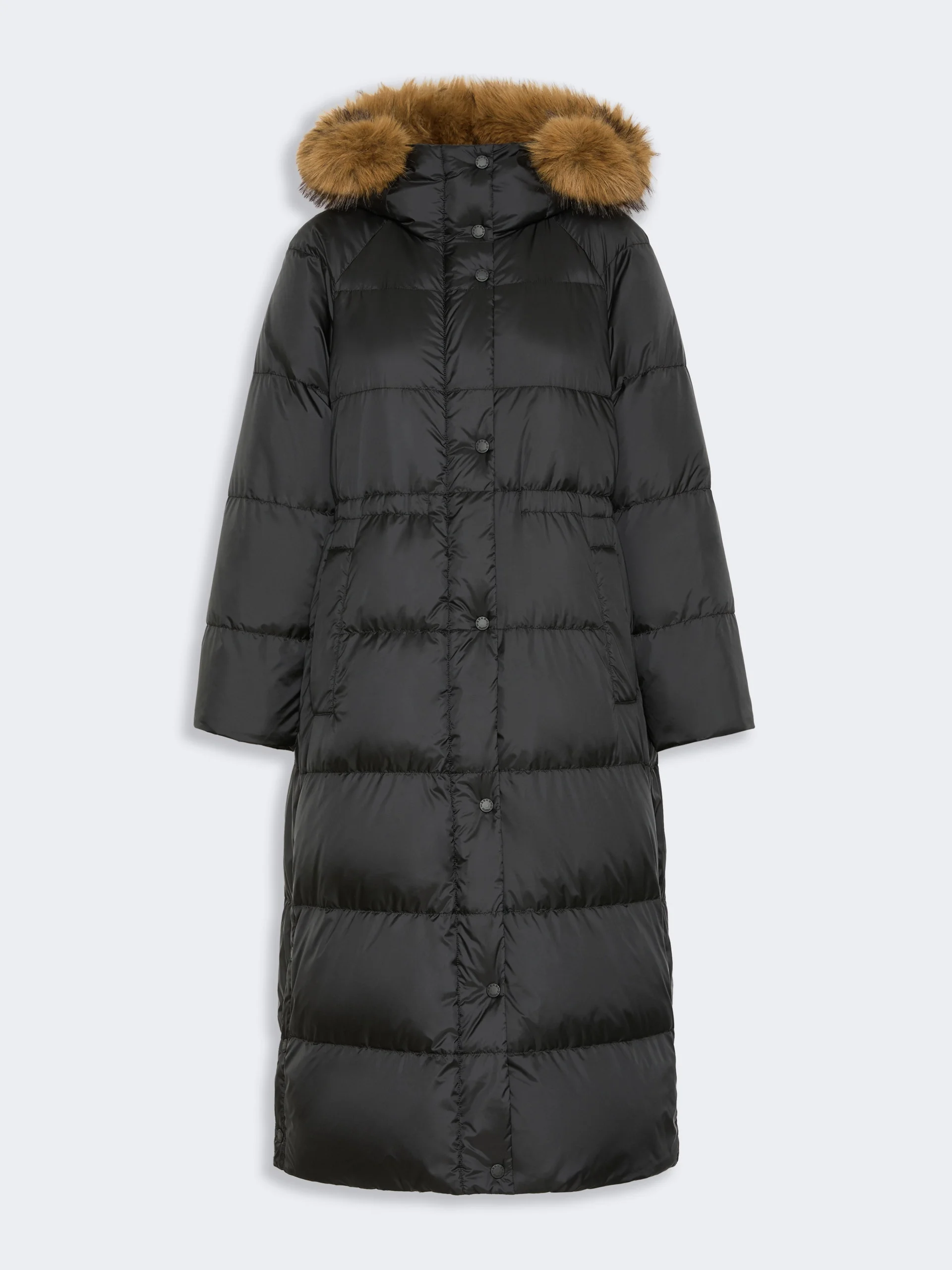 NOVAK Long reversible down jacket in water-repellent plain-weave fabric - BLACK - 1