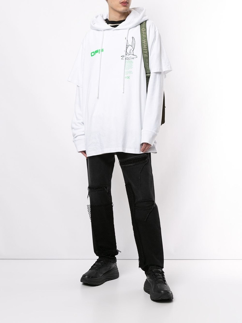 Off-White 찢어진 화살표 로고 청바지 outlook