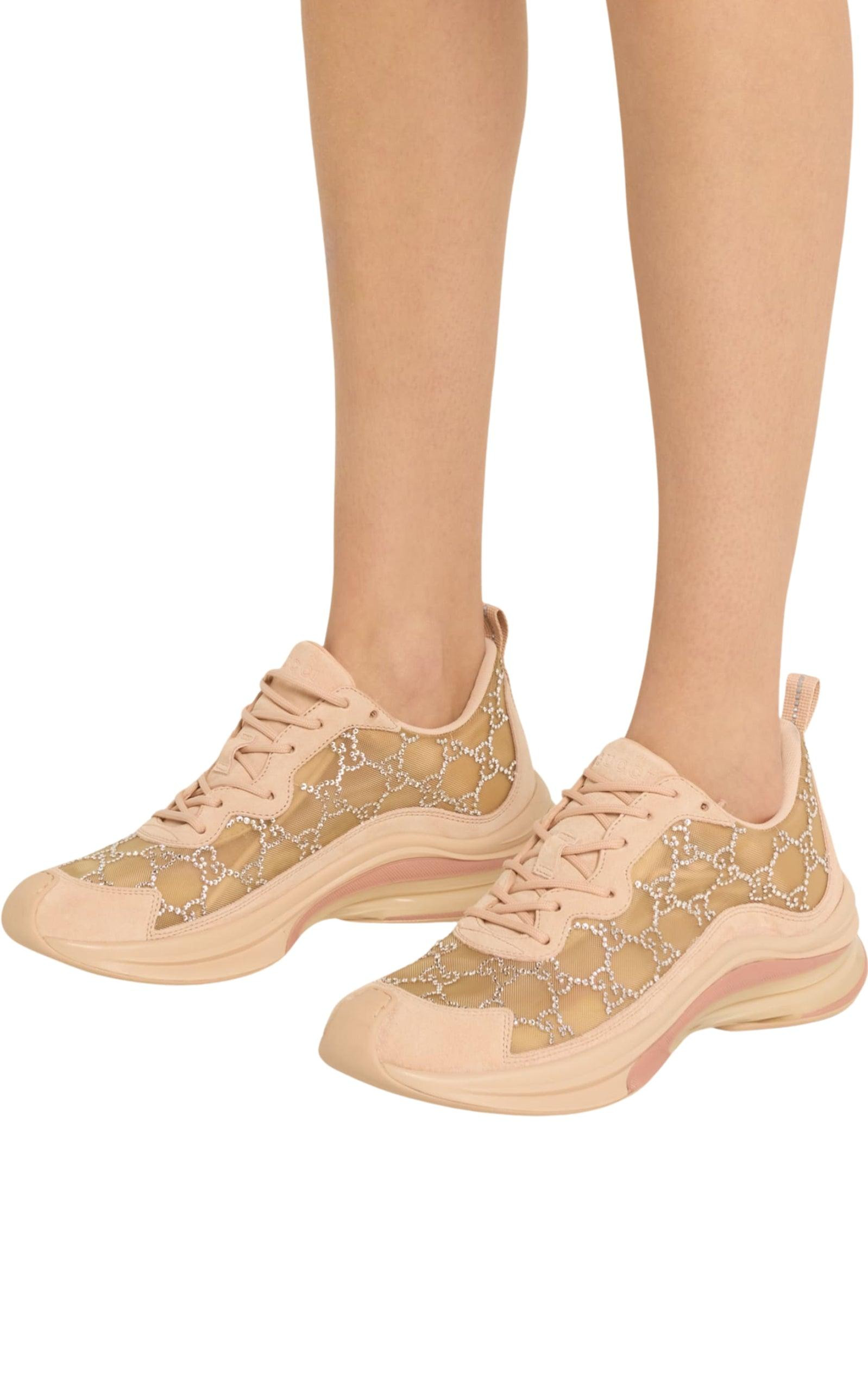 GG Crystal Mesh Runner Sneakers - 6