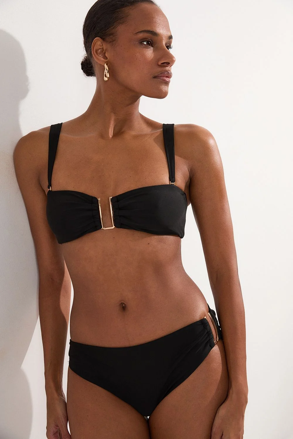 Bikini Bottoms With Gold Trim - 1