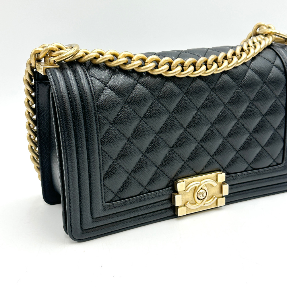 Chanel Black Caviar Boy Bag Medium (Built-in Chip) - 8