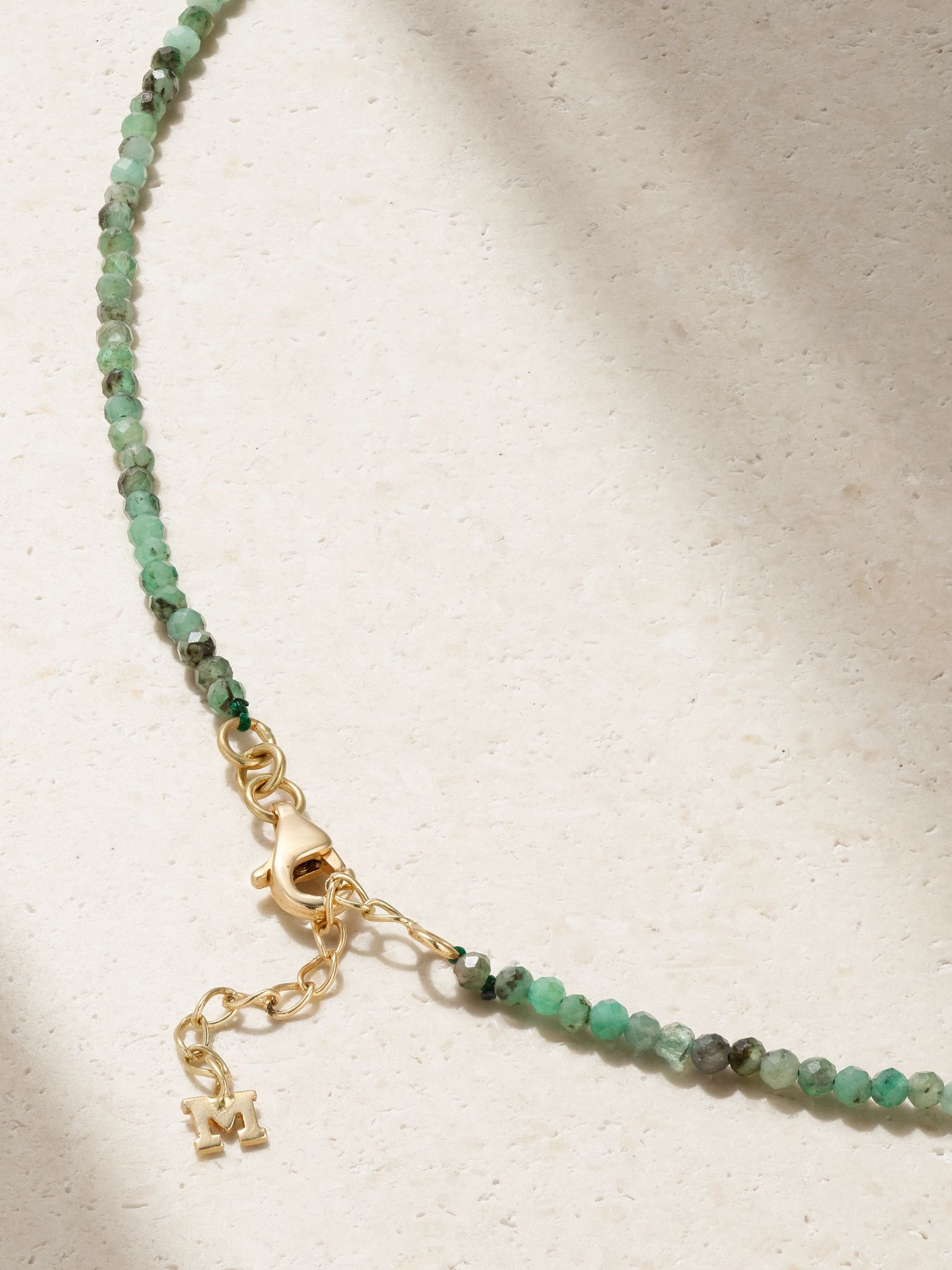 14-karat gold emerald necklace Gold - 3
