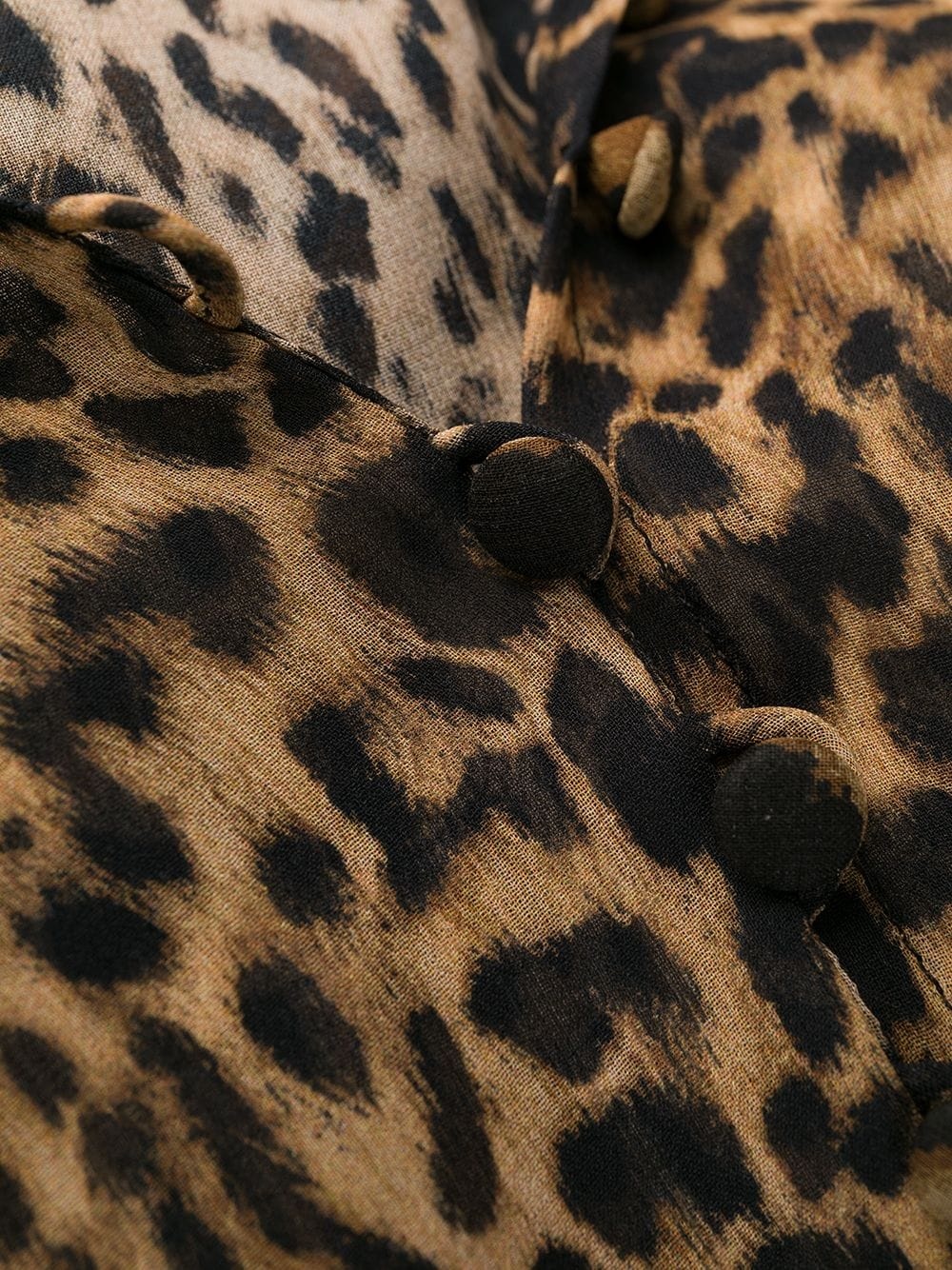 leopard print silk sheer dress - 6