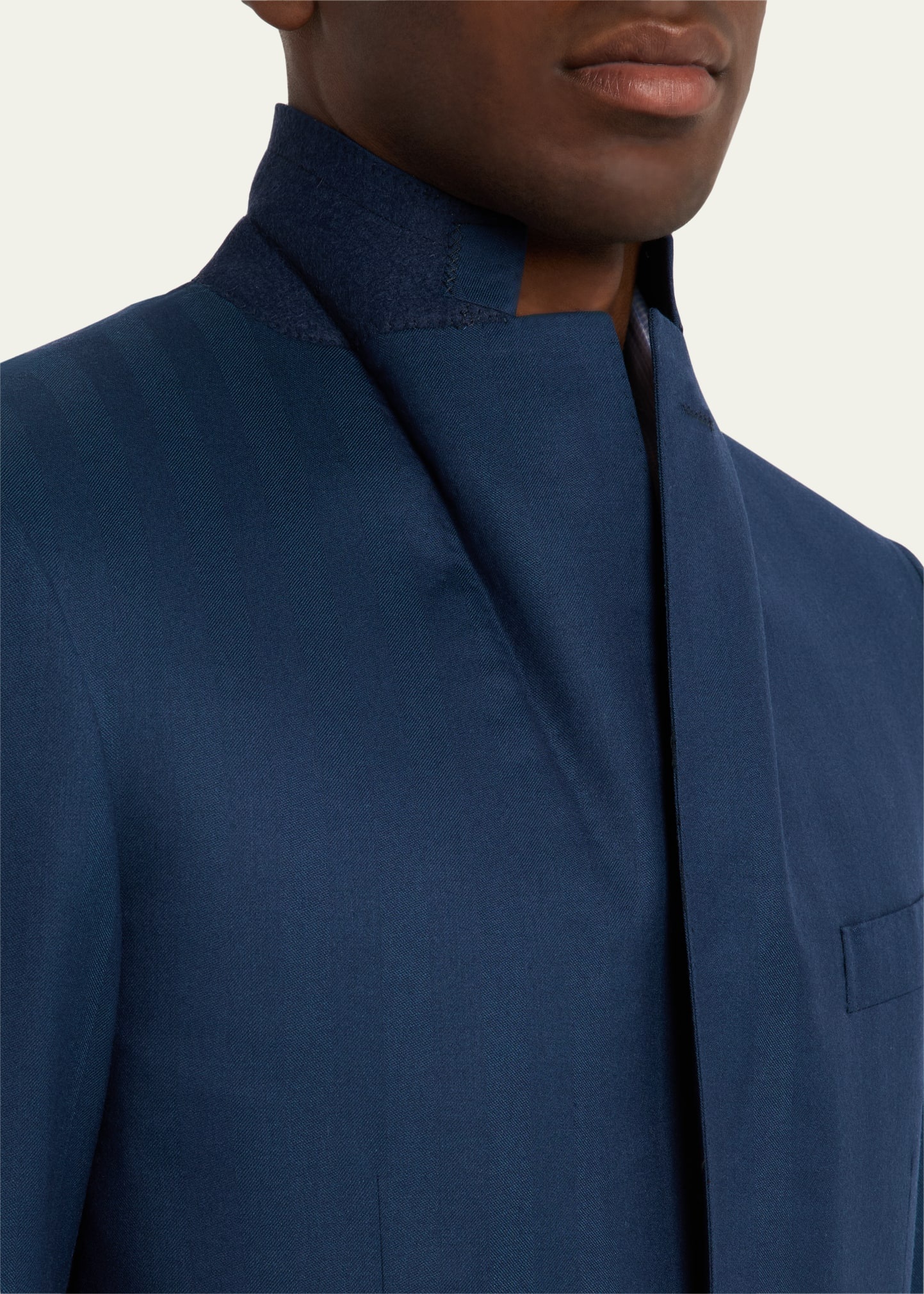Men's Wool Herringbone Two-Piece Suit - 8