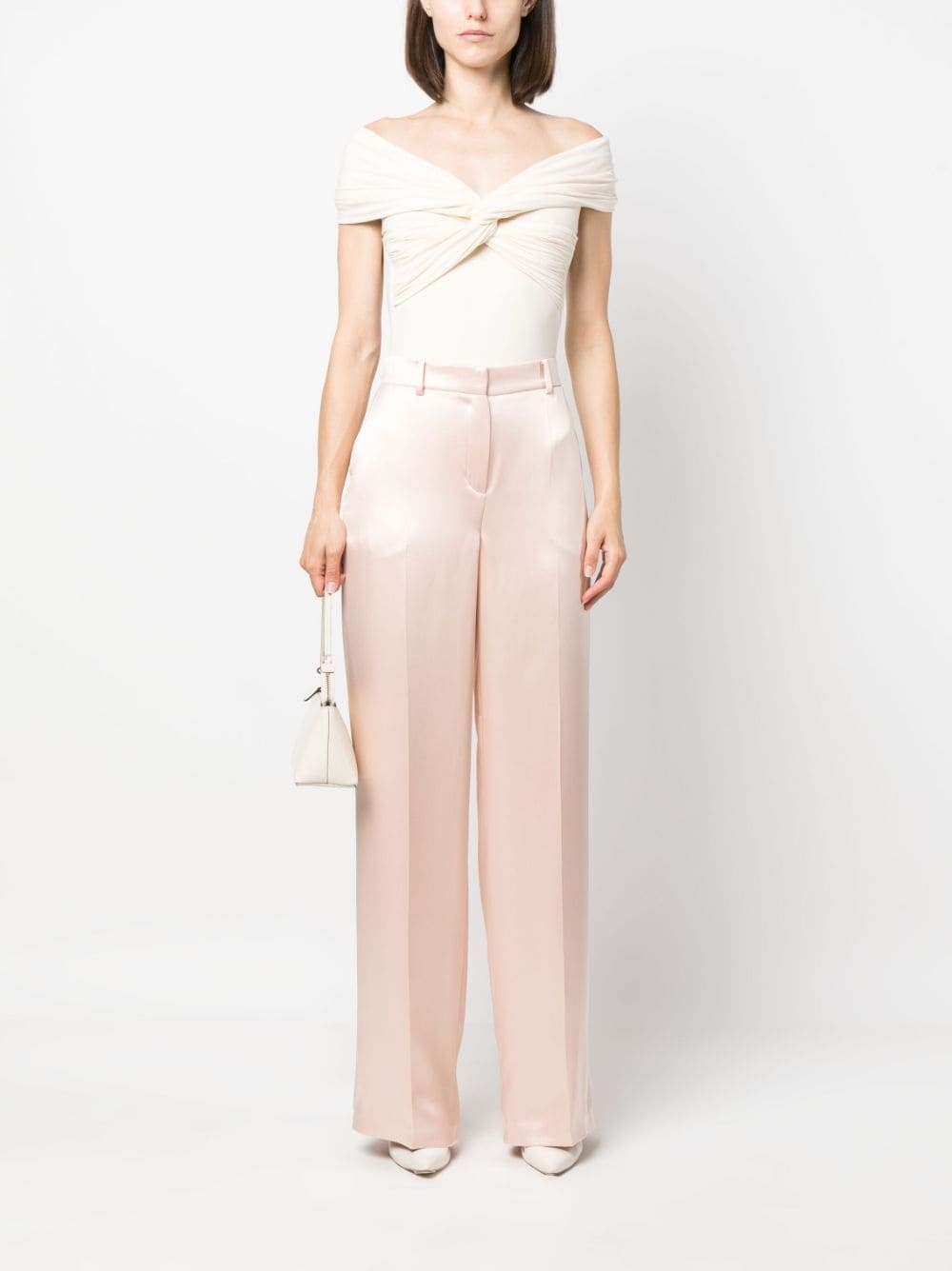 wide-leg silk trousers - 2