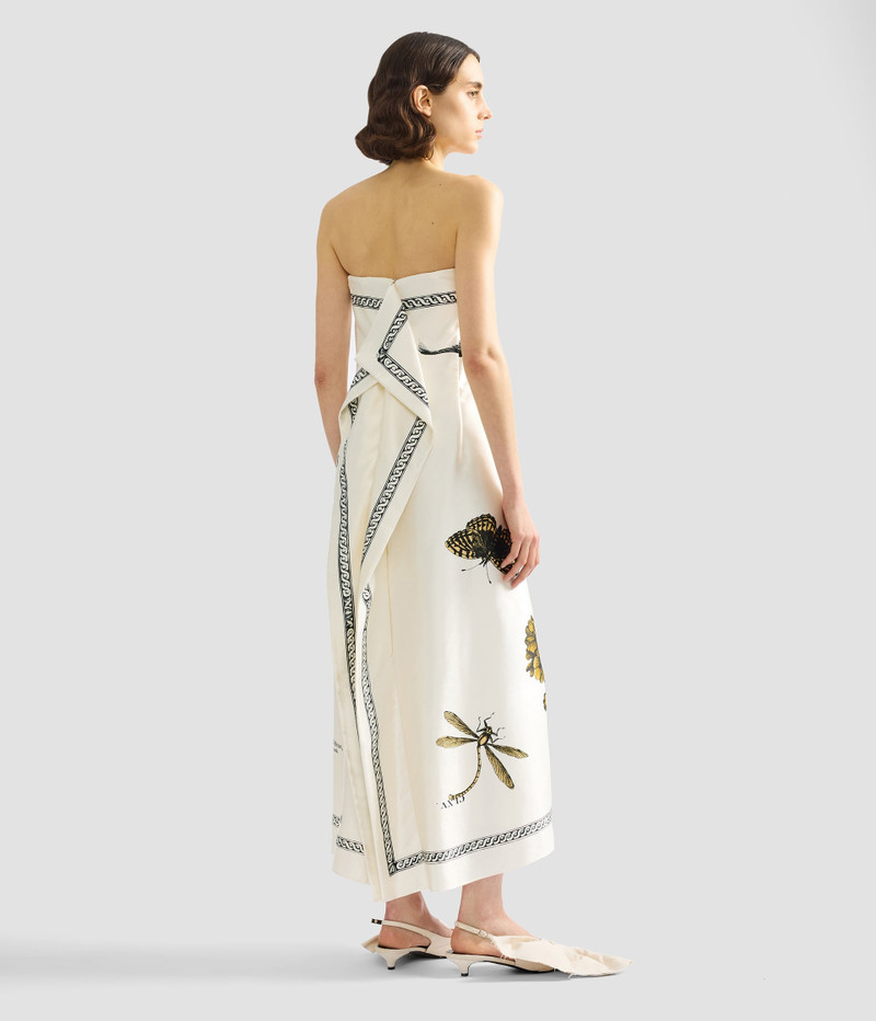 FLORAL PRINT DUCHESS SLEEVELESS MIDI DRESS 4