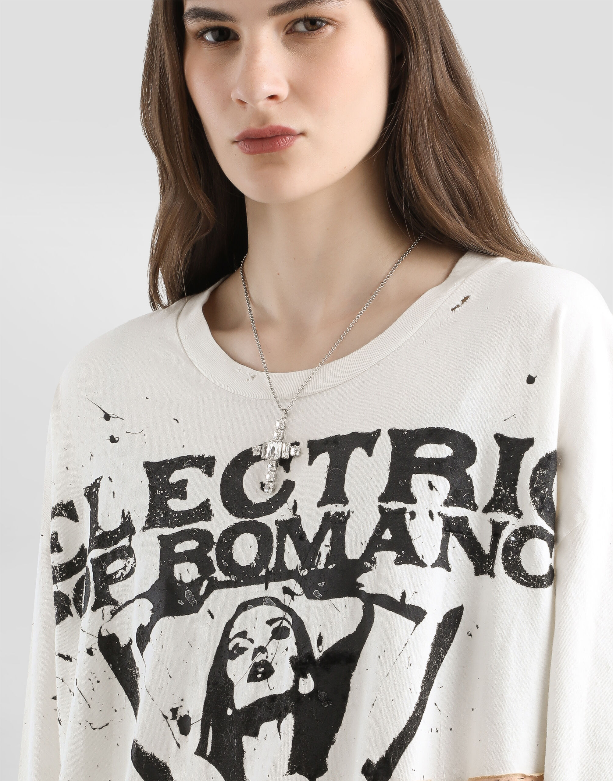 Oversized jersey t-shirt with print - 6