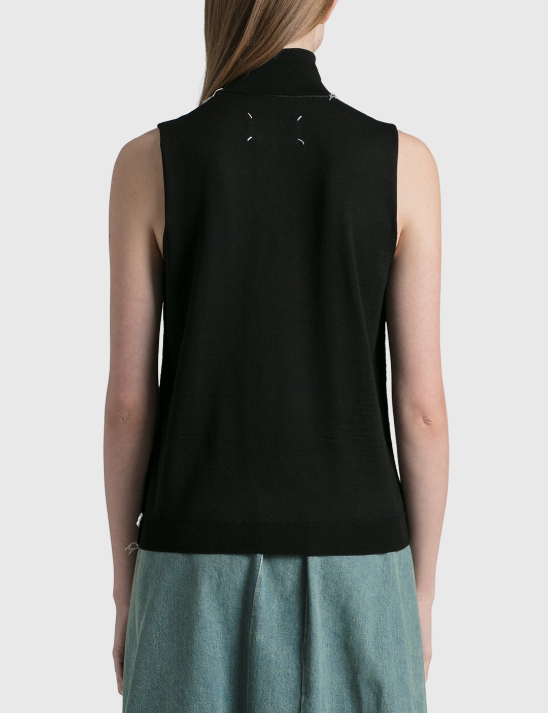 roll-neck sleeveless knitted top - 3