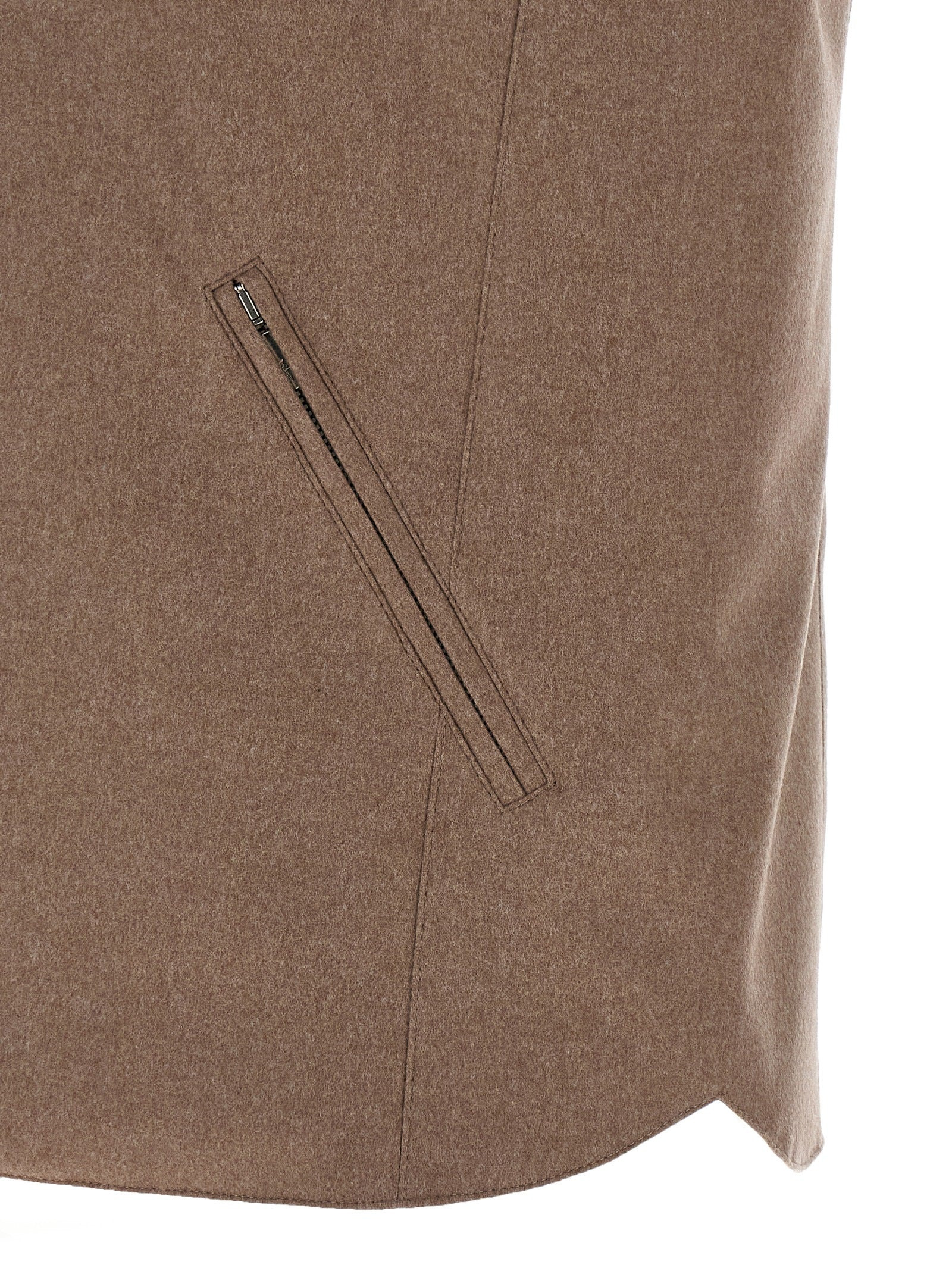 Padded Wool Vest Gilet Beige - 4