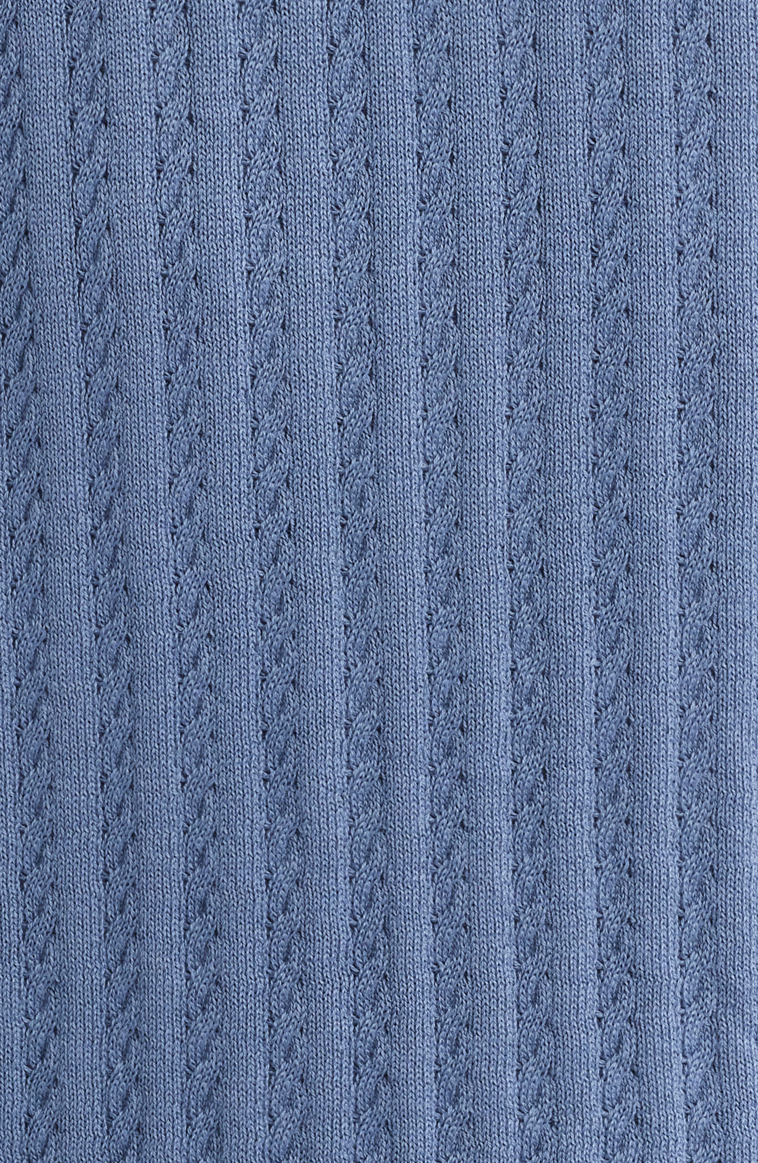 Theory Cable Short Sleeve Cotton Blend Polo Sweater in Rainstorm at Nordstrom - 4