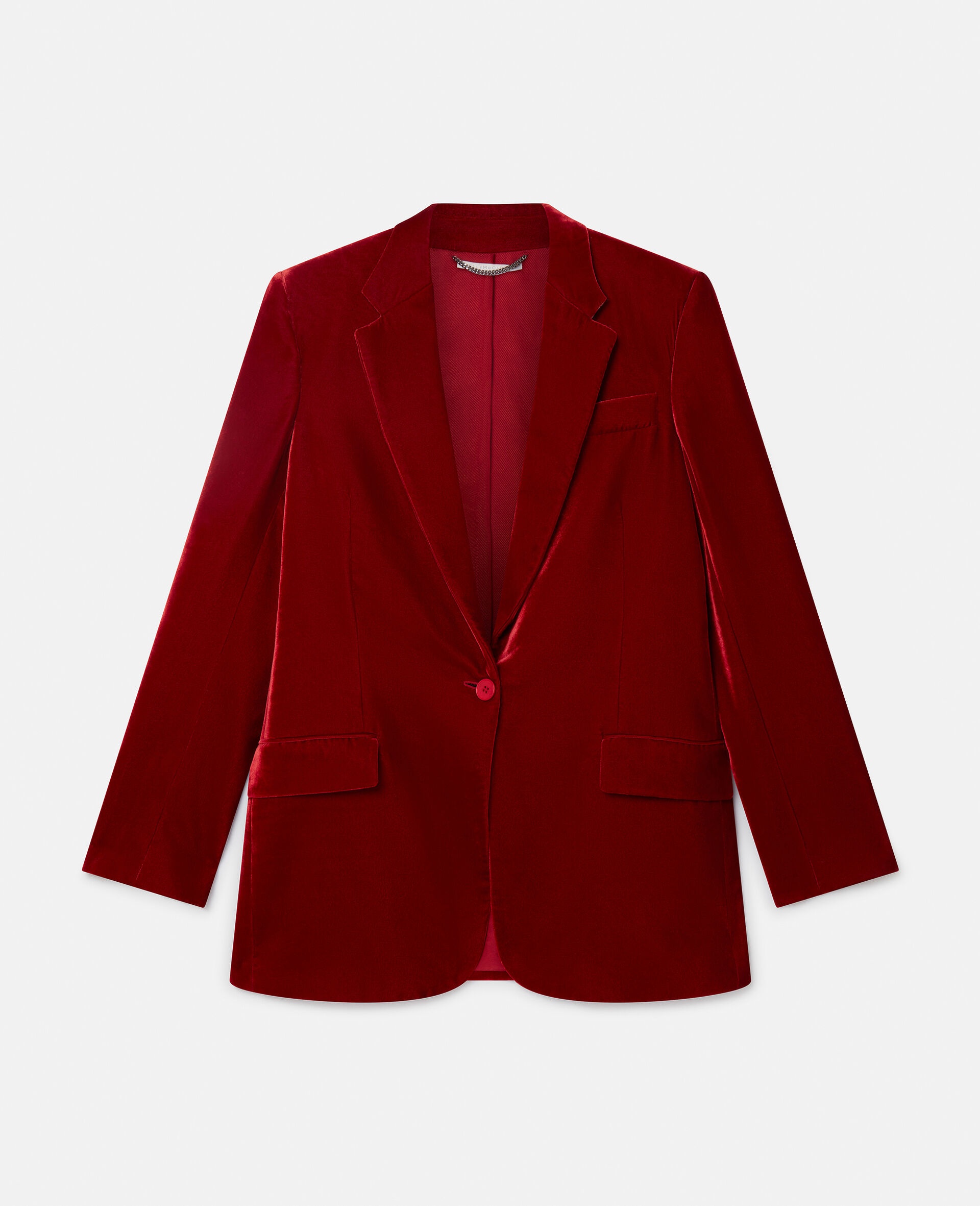 Velvet Single-Breasted Boyfriend Blazer - 1