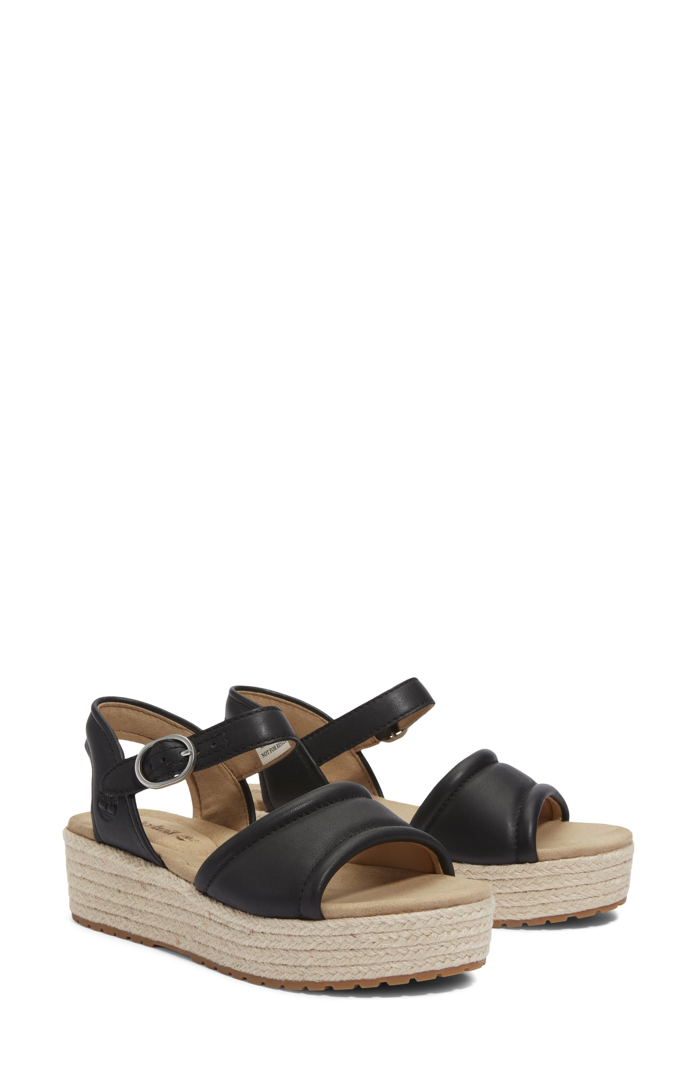 Timberland Santorini Sun Espadrille Sandal in Black Full Grain at Nordstrom - 6