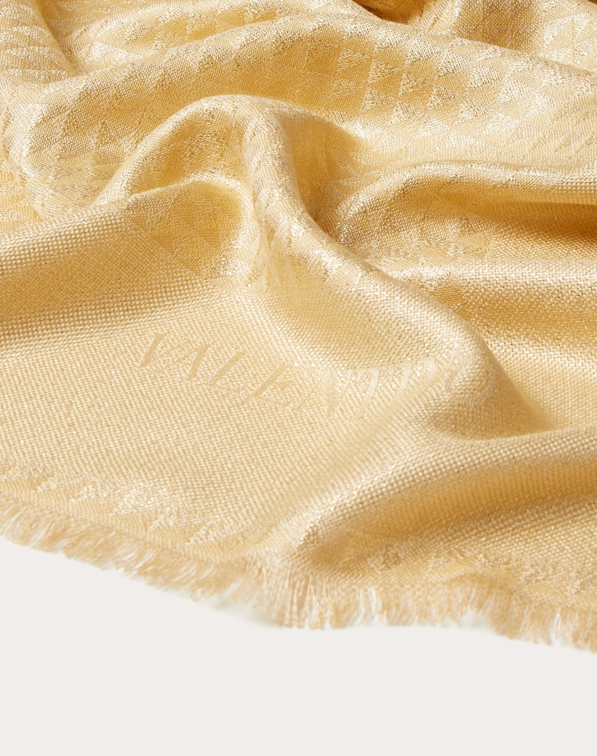 MAXI STUD LUREX JACQUARD STOLE IN SILK AND CASHMERE 75X200 CM - 2