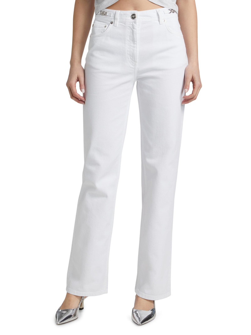 Women's Washed Slim-Fit Jeans - White 3