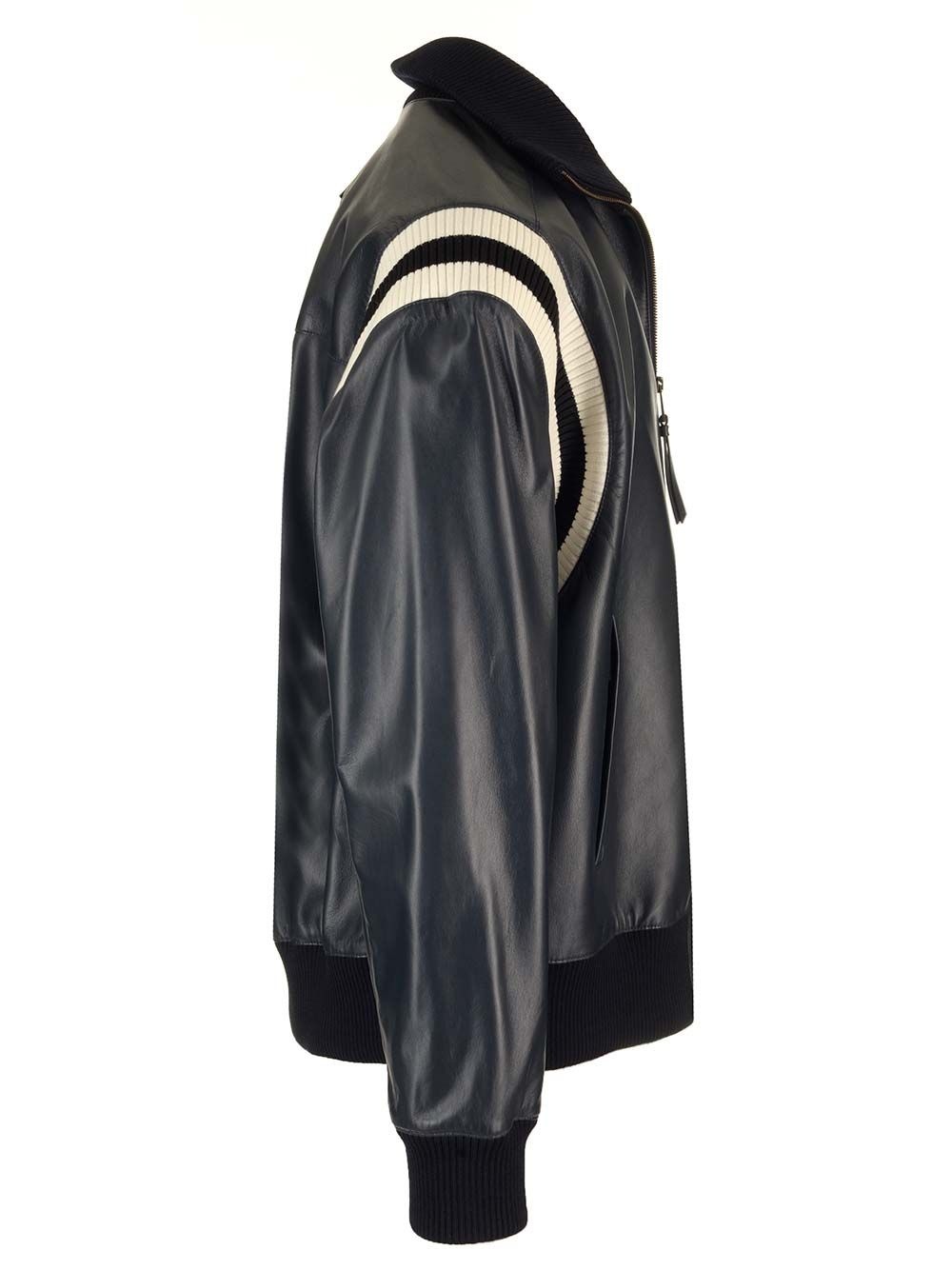 Lambskin Bomber Jacket Jackets Blue - 3