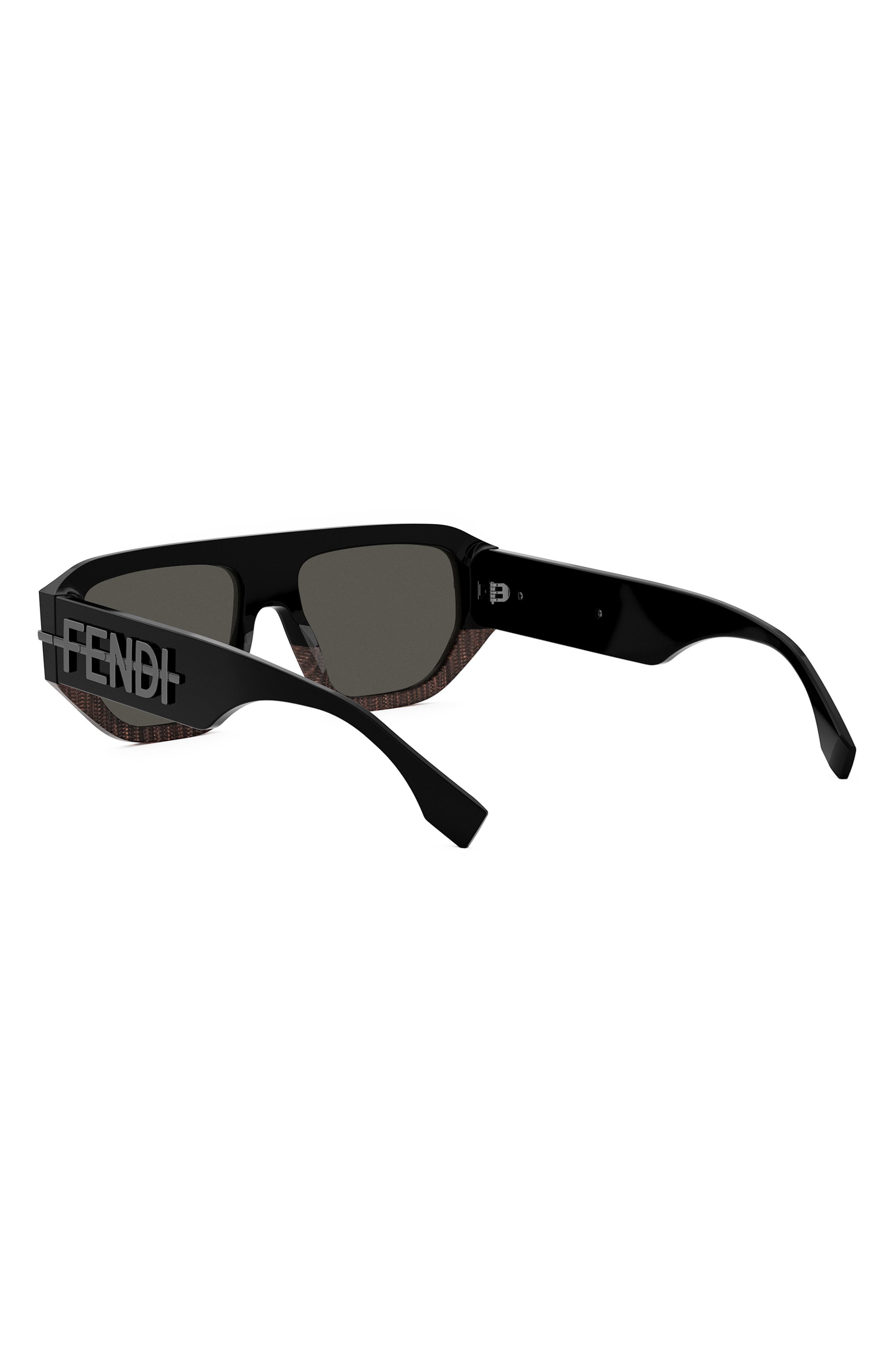 'Fendigraphy 54mm Geometric Sunglasses in Black/Other /Smoke at Nordstrom - 6