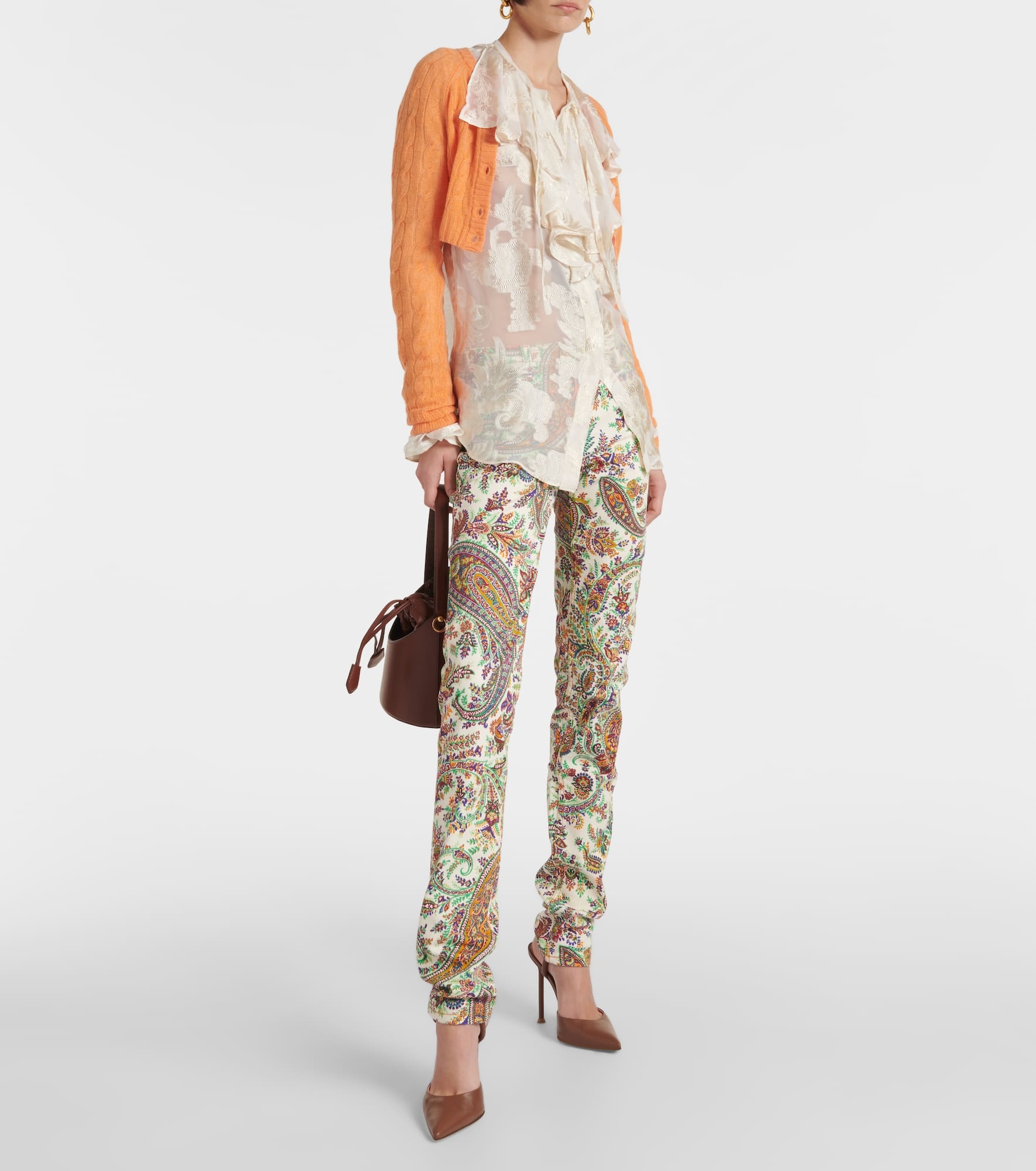 Paisley mid-rise slim jeans - 2