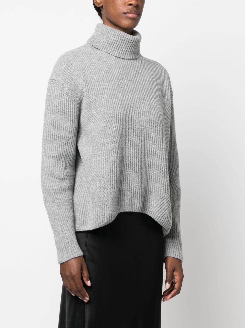 roll-neck ribbed jumper - 3