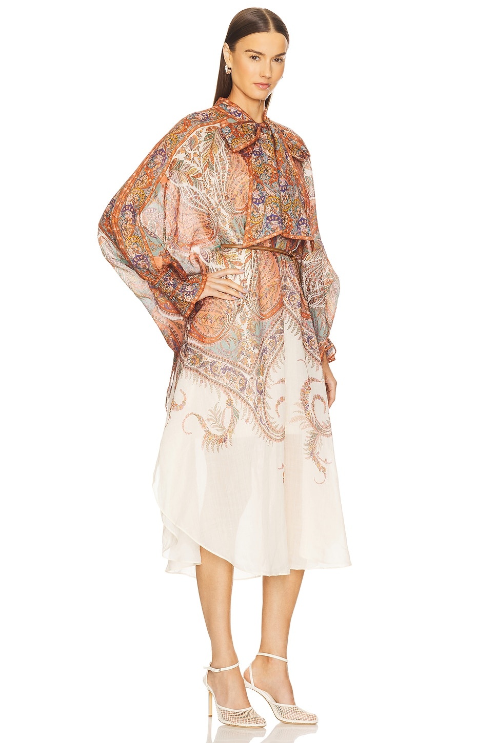 Rhiannon Tie Neck Midi Dress - 3