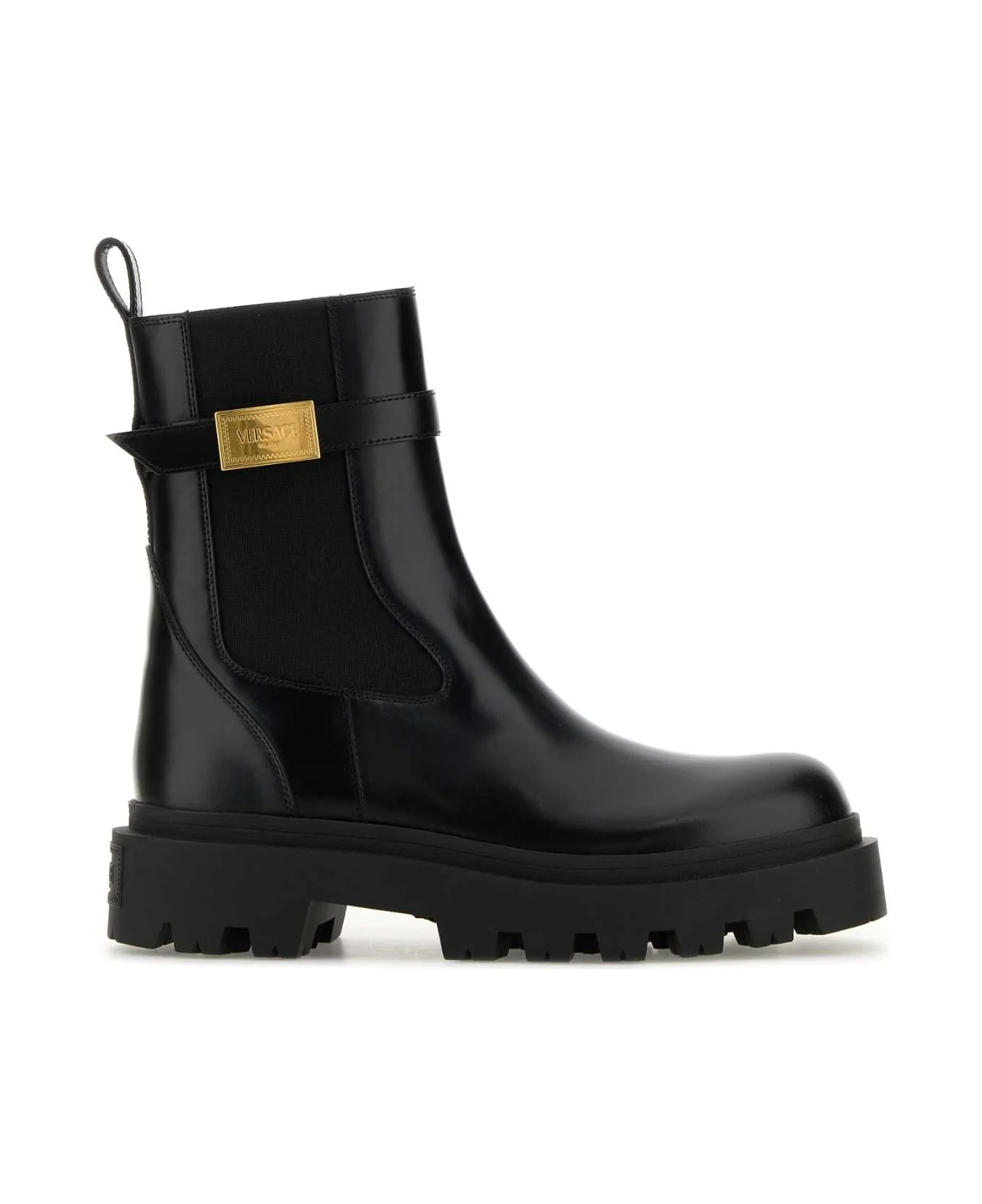 Black Leather Alba Ankle Boots - 1