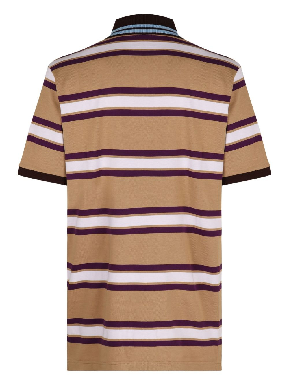 striped ribbed-collar polo shirt - 2