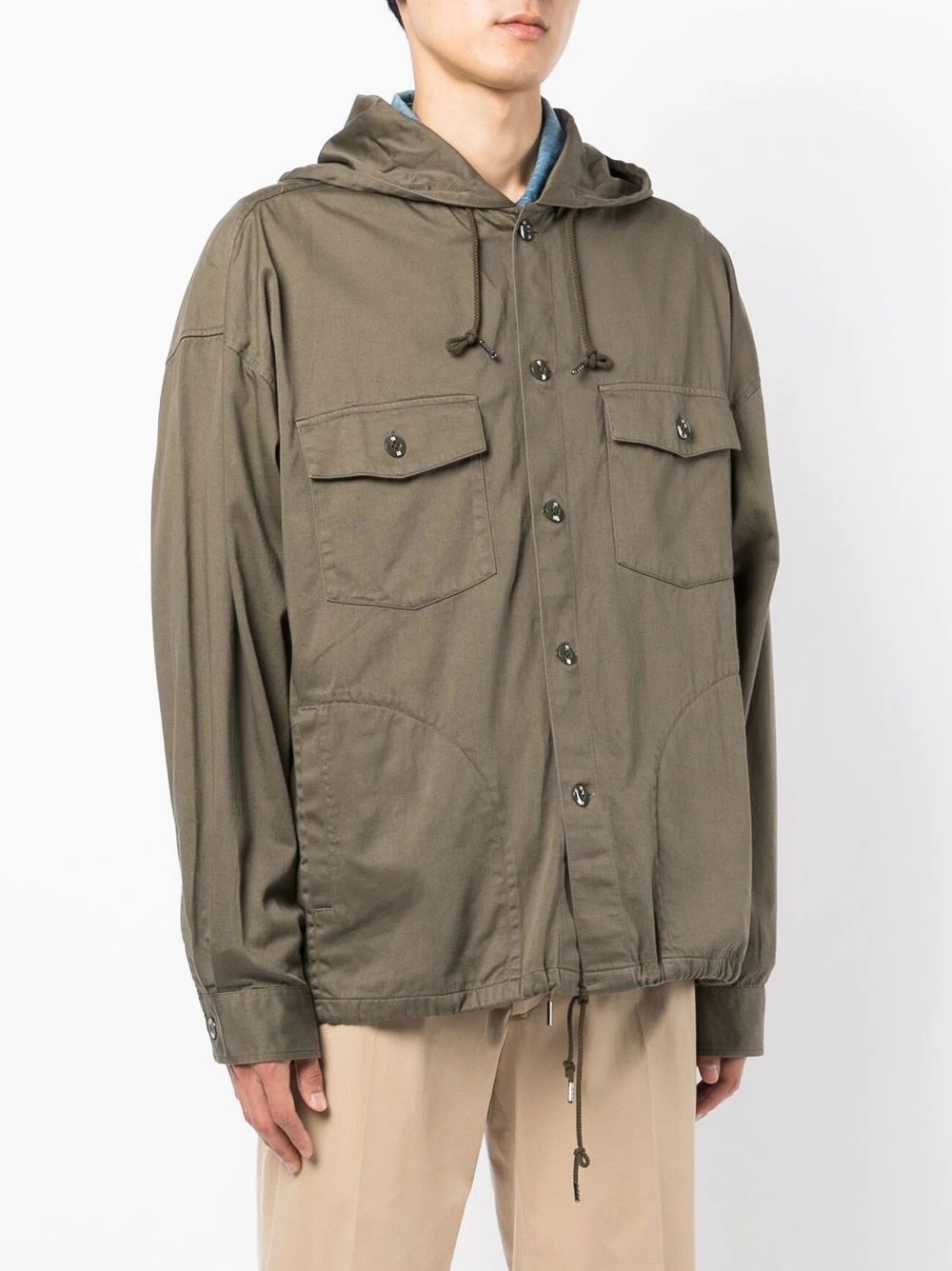 button-up hooded jacket - 3