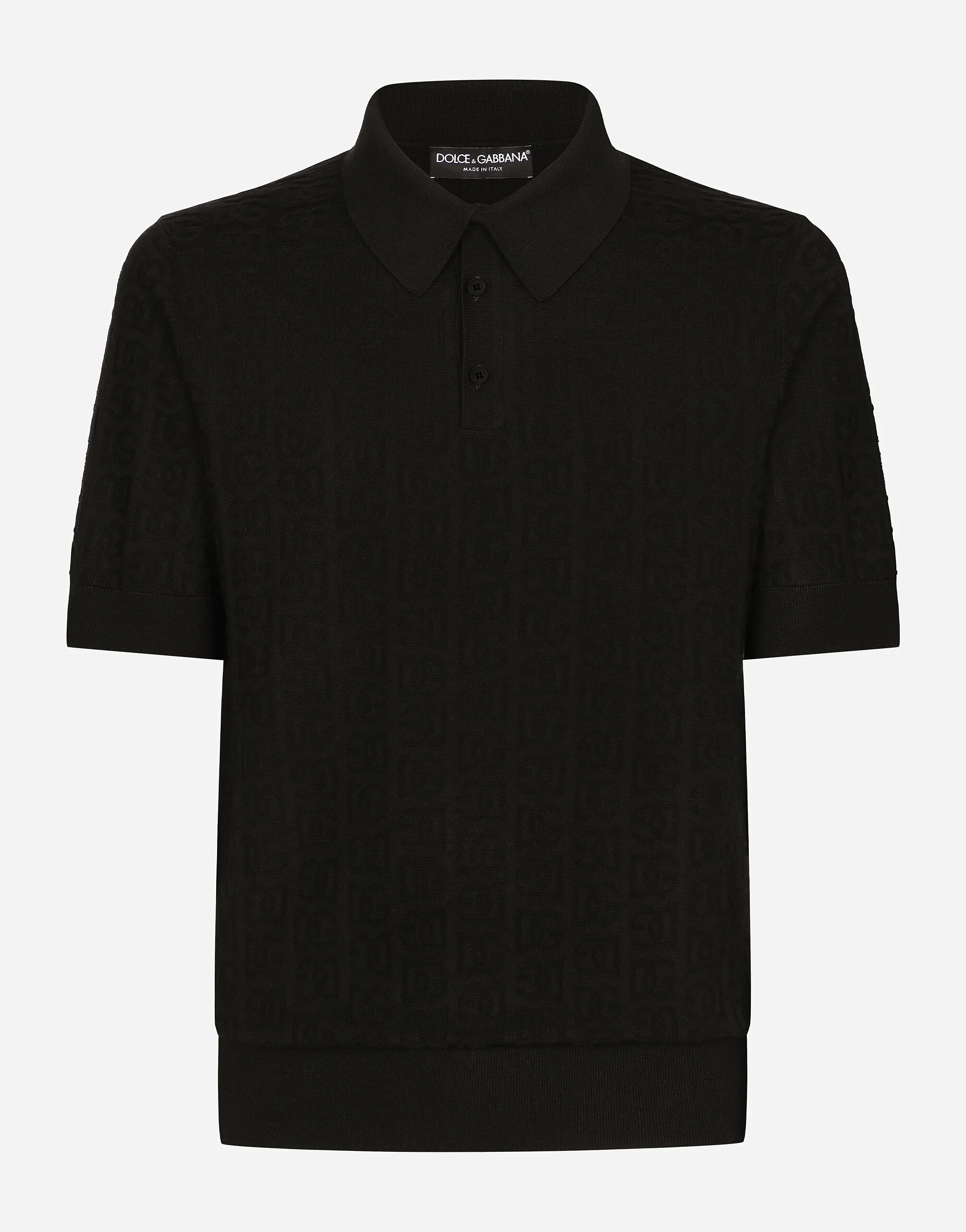 Silk jacquard polo-shirt with DG logo - 1