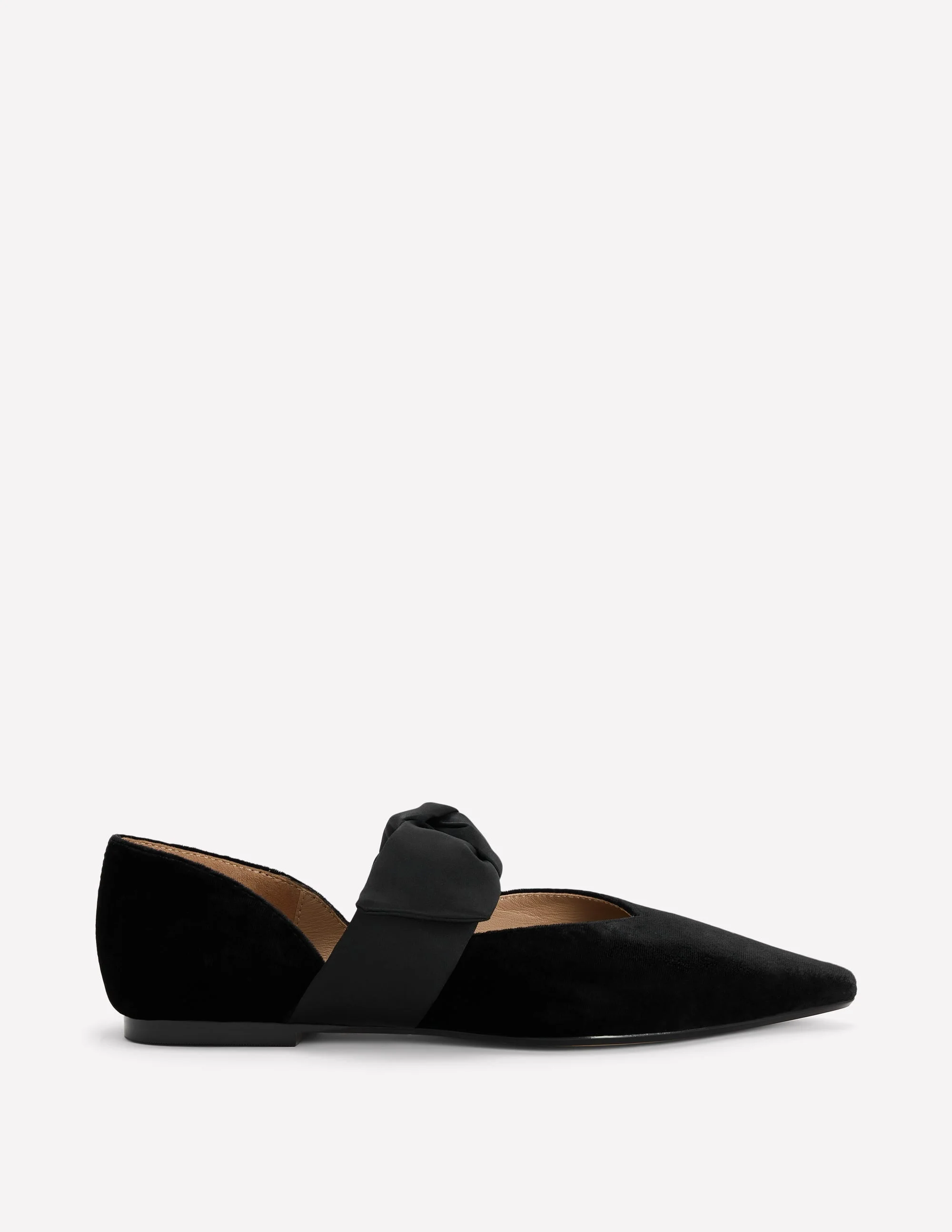 Bow Two Part Flats-Black - 1