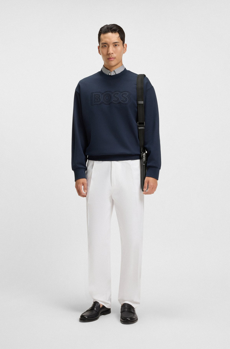 BOSS GRAINED ITALIAN-LEATHER ENVELOPE BAG WITH EMBOSSED LOGO outlook