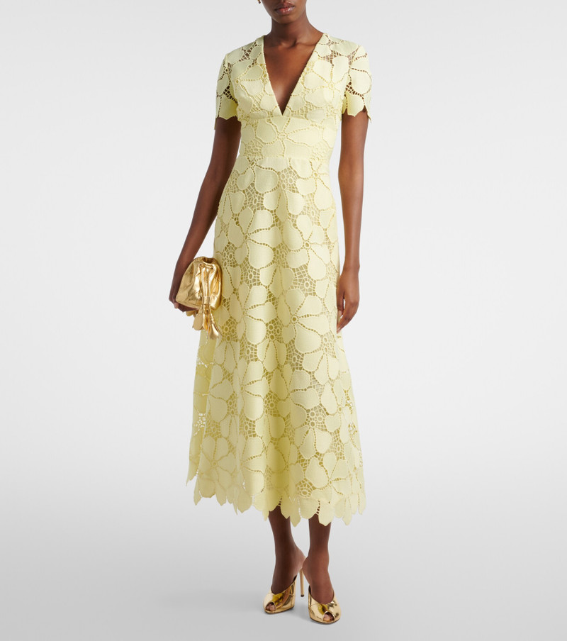 ELIE SAAB Floral silk-blend guipure midi dress outlook