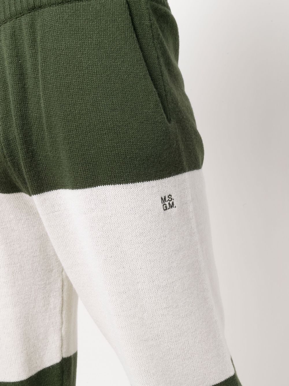 two-tone knitted track pants - 5