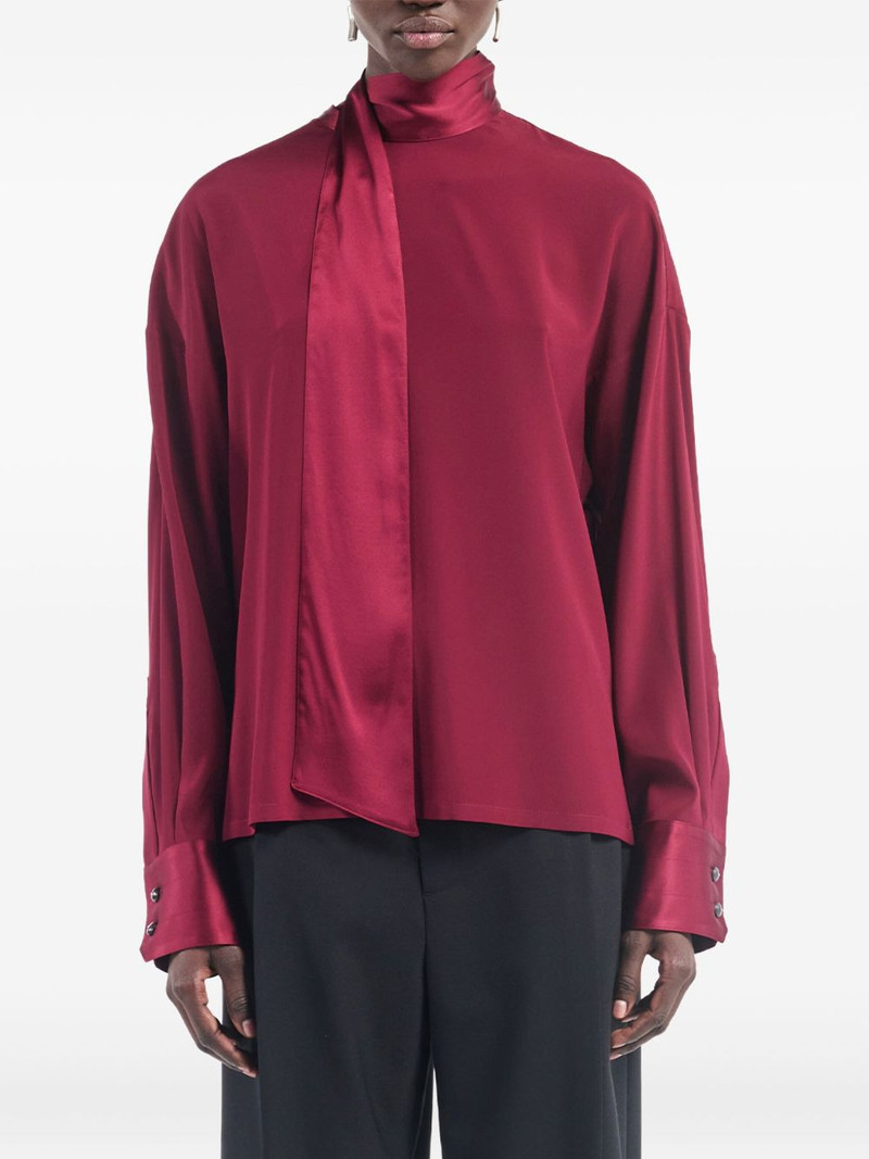 scarf buttoned-cuffs blouse 1