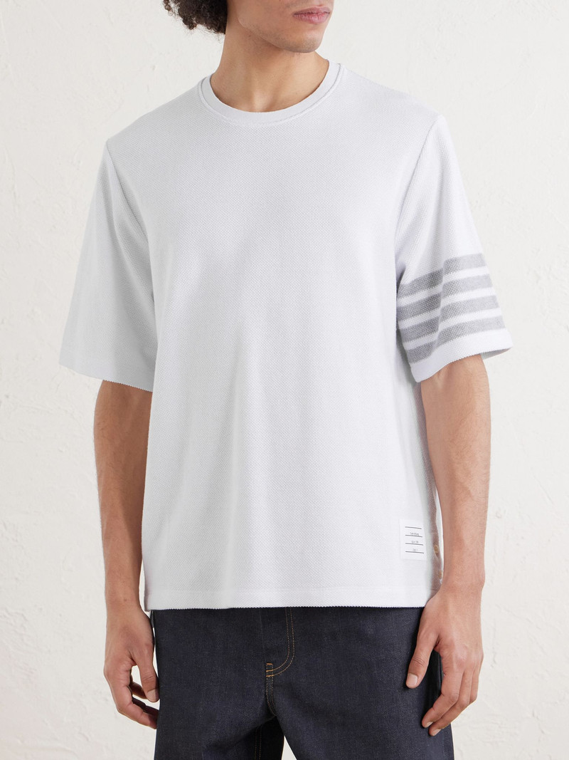 Striped Cotton-Piqué T-Shirt White 3