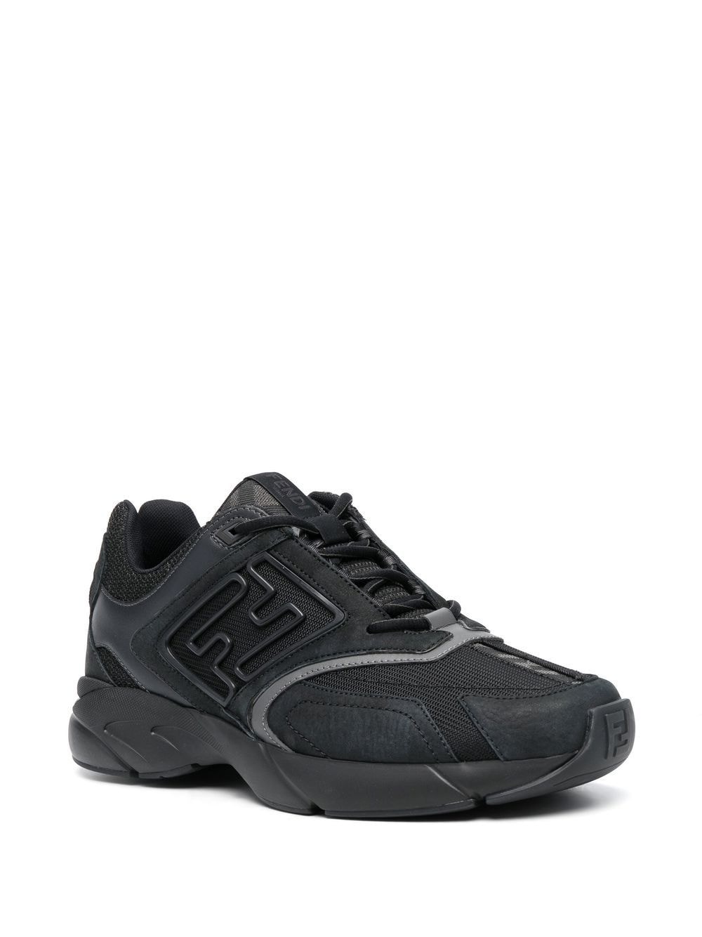 logo-print mesh-panelled sneakers - 2